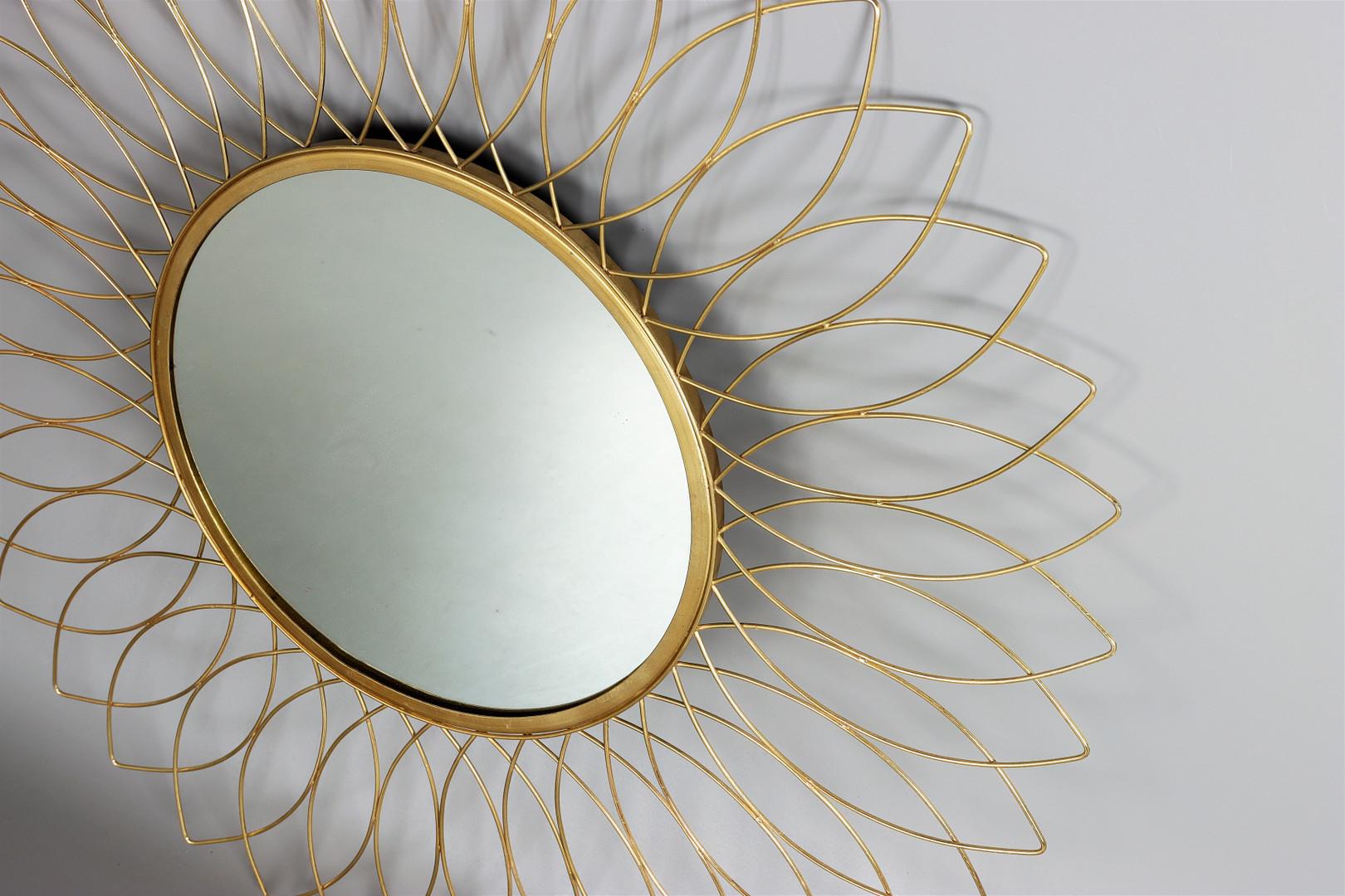 Mid-Century Modern Mid-Century Mirror Sun Shaped Mirror  For Sale