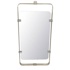 Mid Century Mirror with Brushed Aluminum Frame