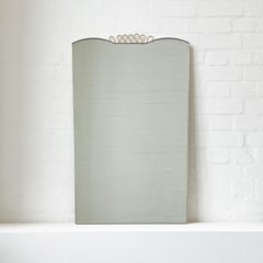 Art Deco Inspired Mirror with Handcrafted Brass Decorative Frame, Vintage N.1
