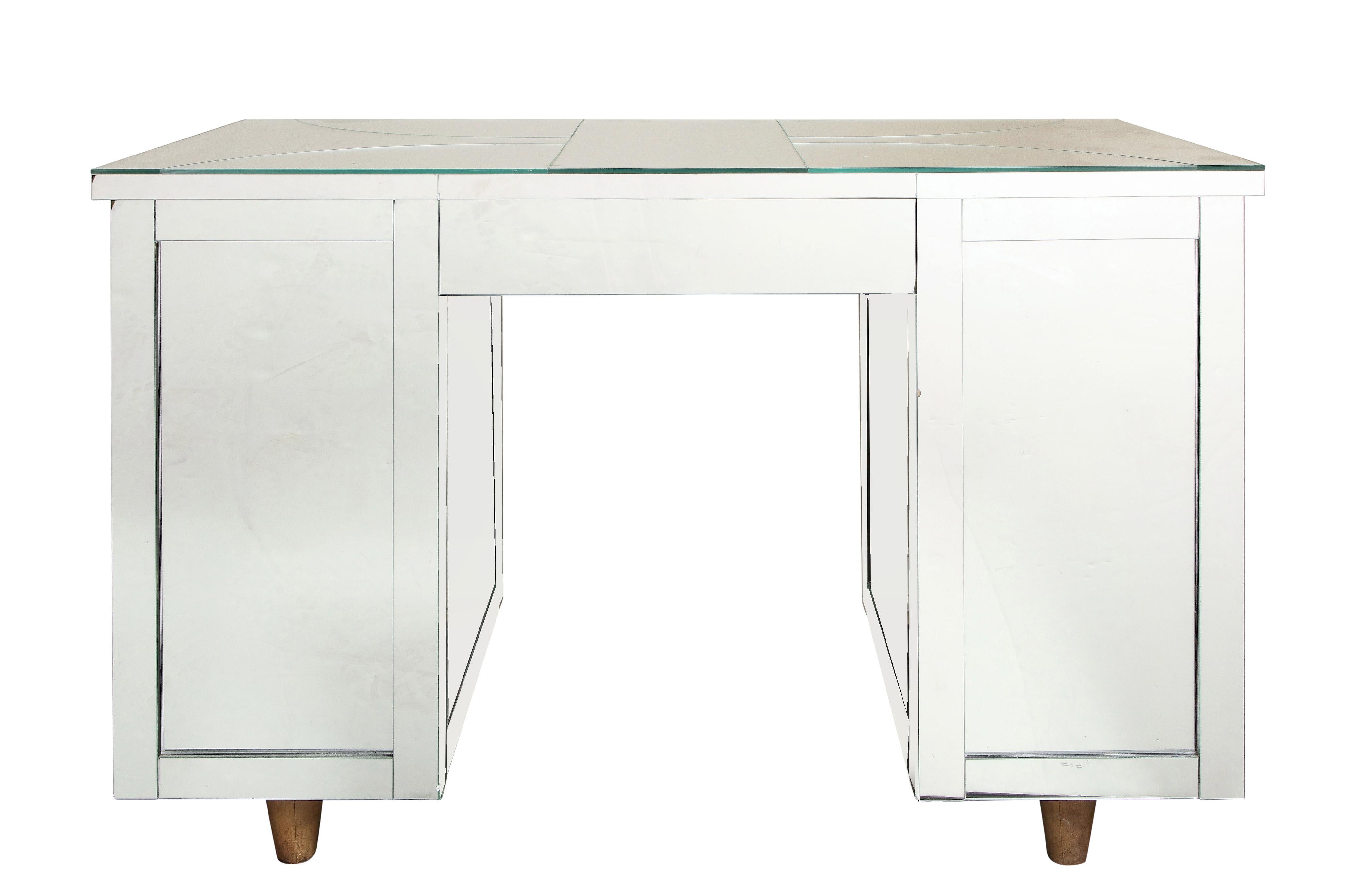 Mid Century Mirrored Desk 1950s In Good Condition In New York, NY