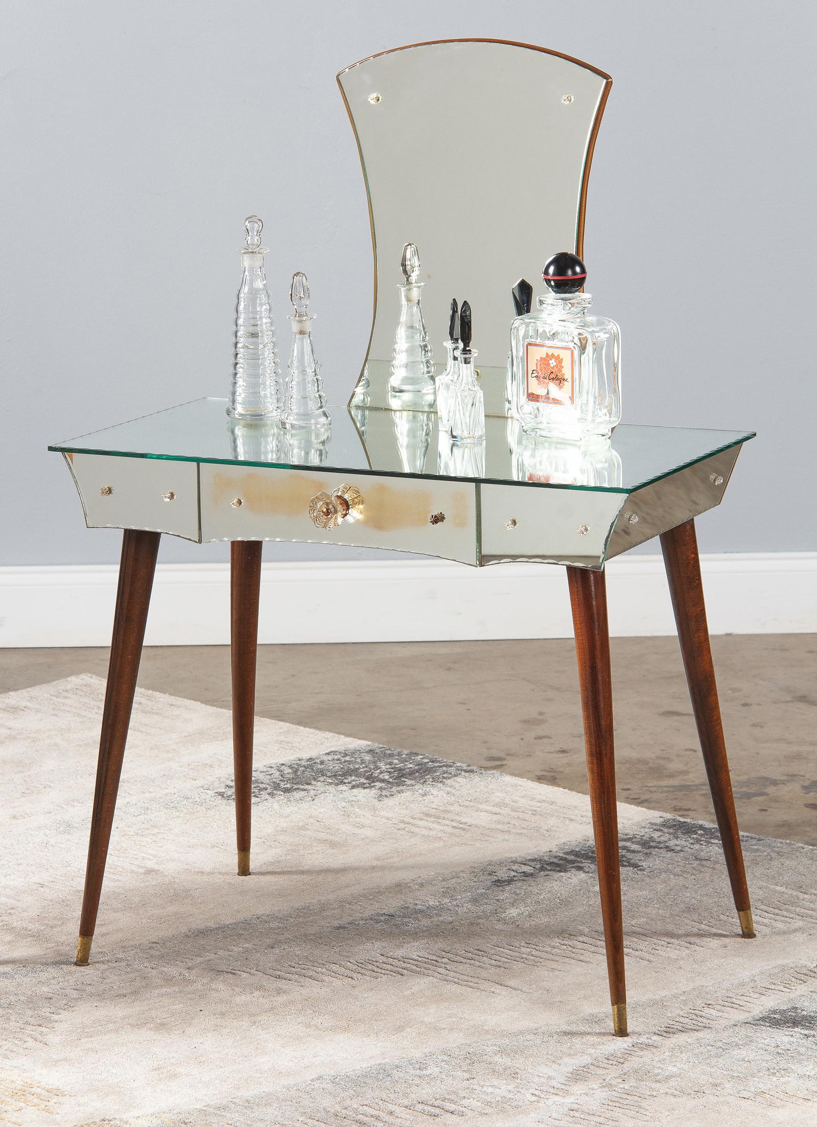 Mid-Century Mirrored Venetian Glass Vanity Table, 1950s 8
