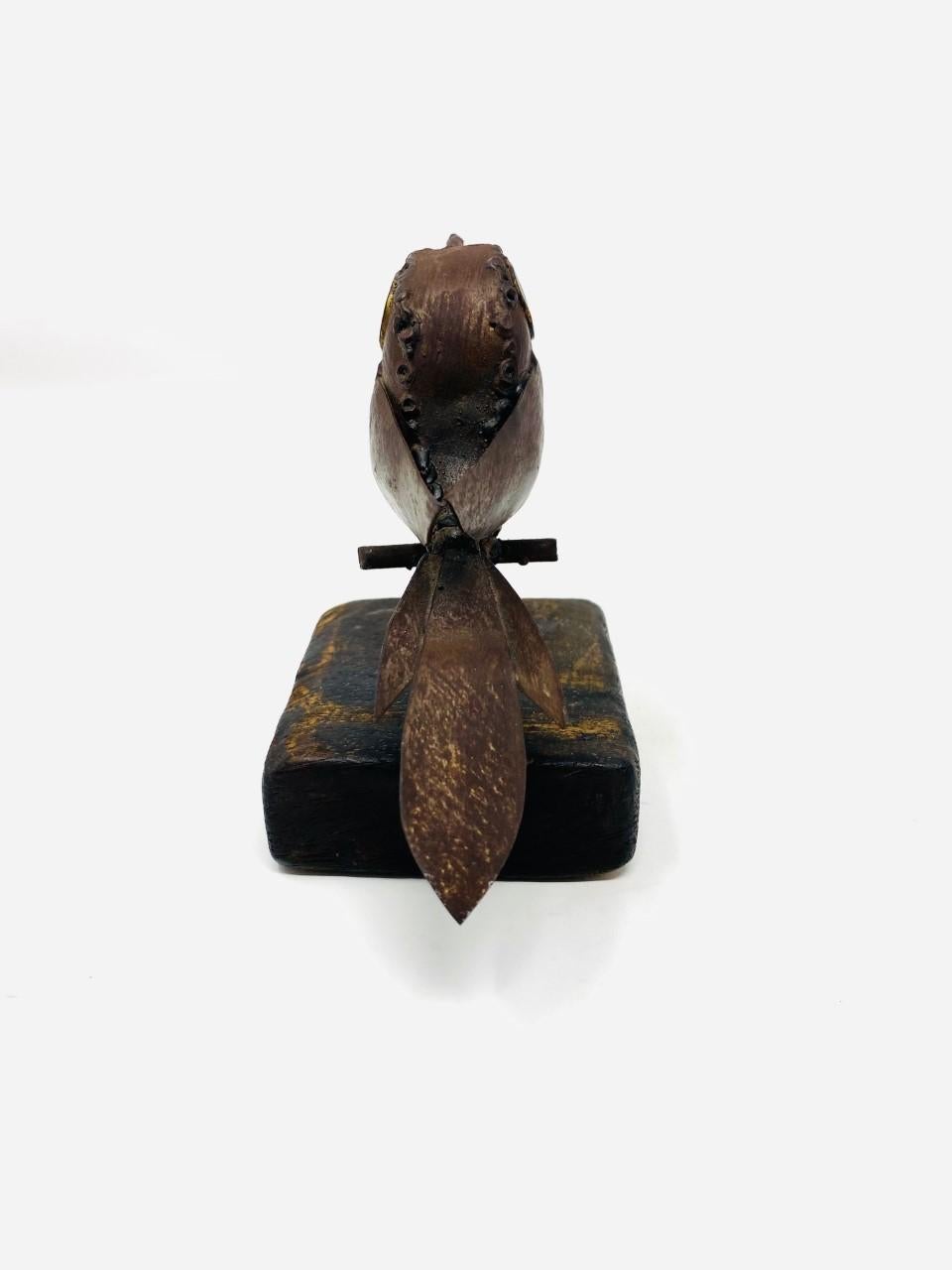 Mid-Century Mixed Metal Small Parrot Sculpture in the Style of Sergio Bustamante For Sale 1