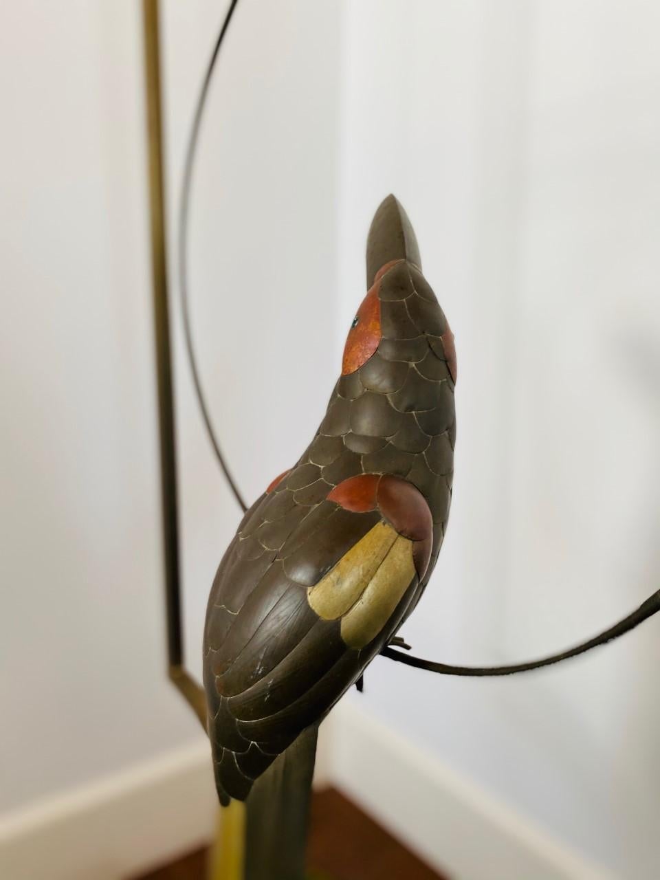 Hand-Crafted Mid Century Mixed Metal Toucan Sculpture in the Style of Sergio Bustamante