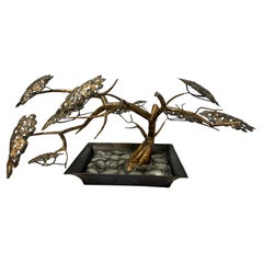 Mid Century Mixed Metal Tree Sculpture by Jaqui of California