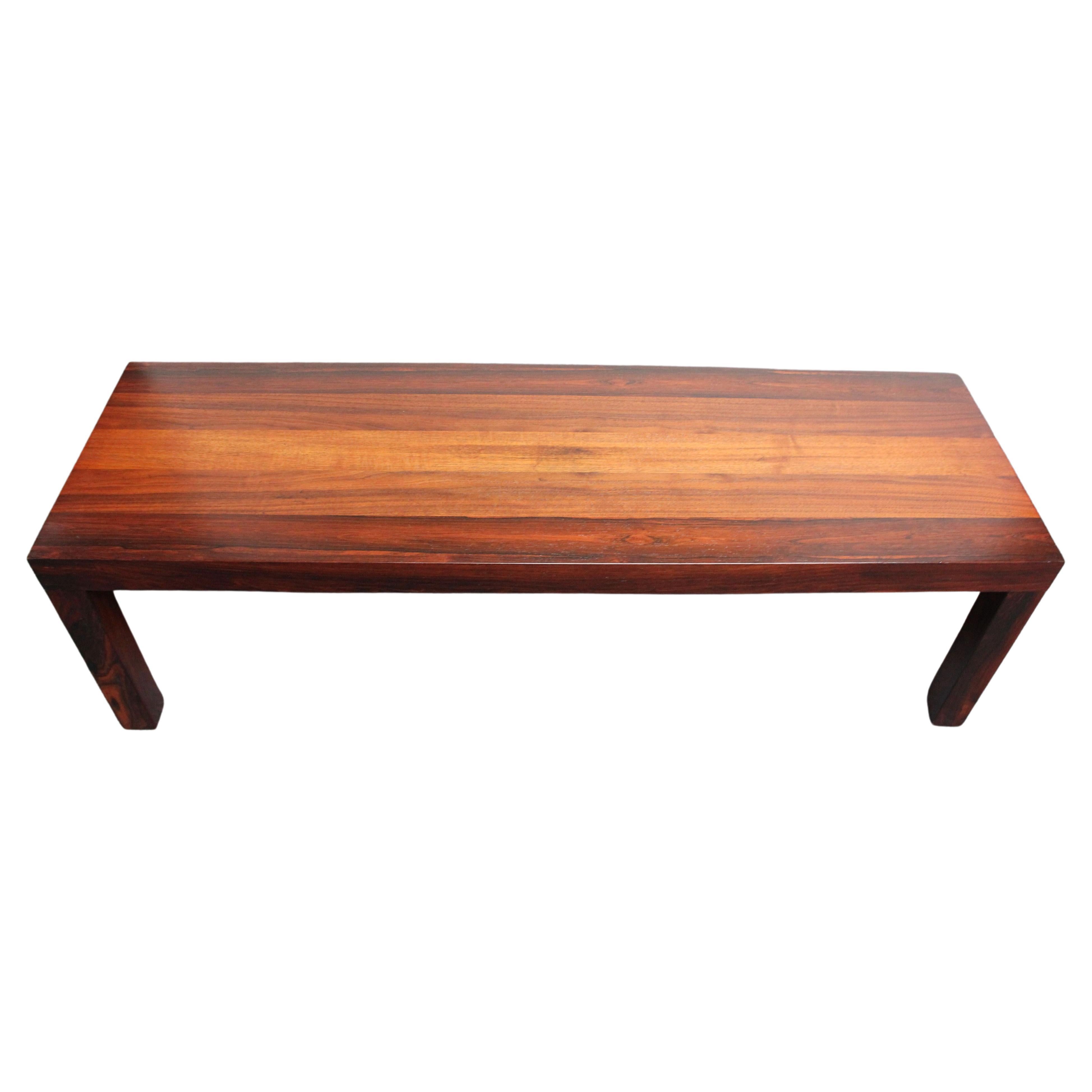 Mid-Century Mixed-Wood Parsons Coffee Table / Bench Attributed to Milo Baughman
