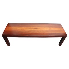 Mid-Century Mixed-Wood Parsons Coffee Table / Bench Attributed to Milo Baughman
