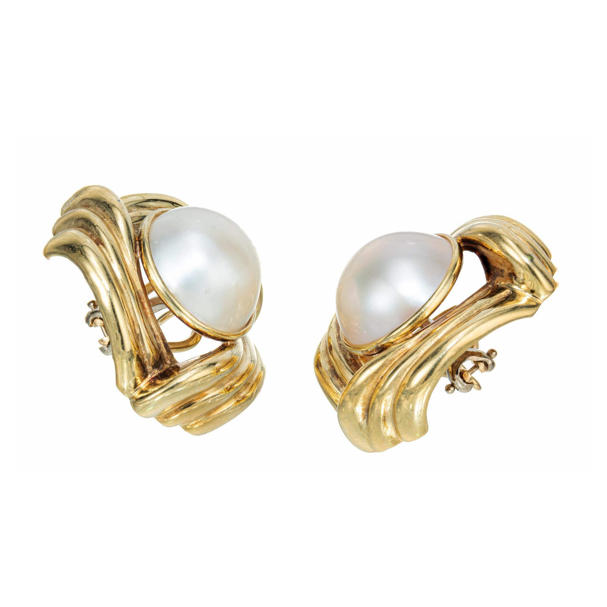 large pearl clip on earrings