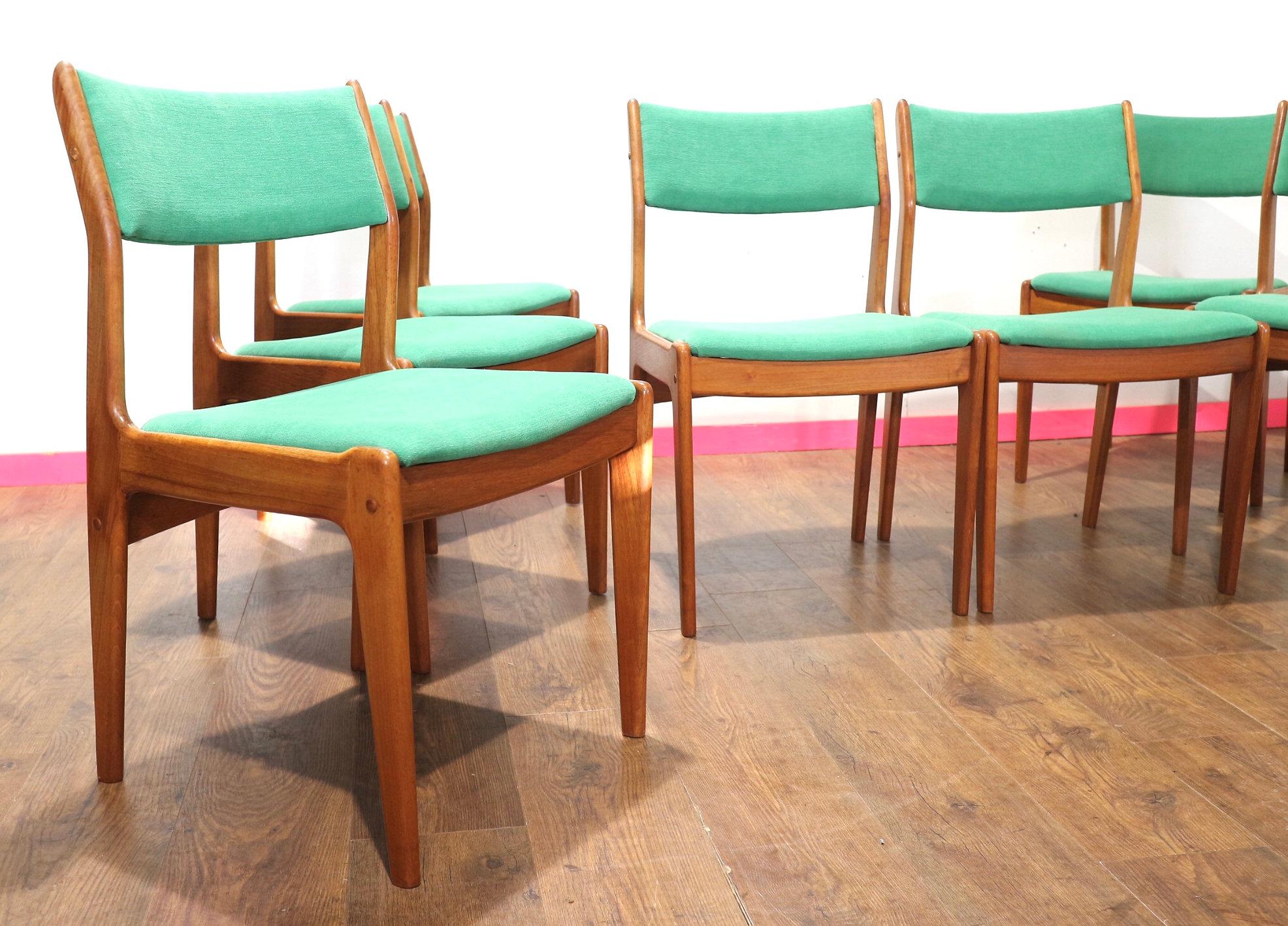 British Mid Century Mobler Teak Danish Gangso Mobler Dining Chairs x 8 Scandinavian