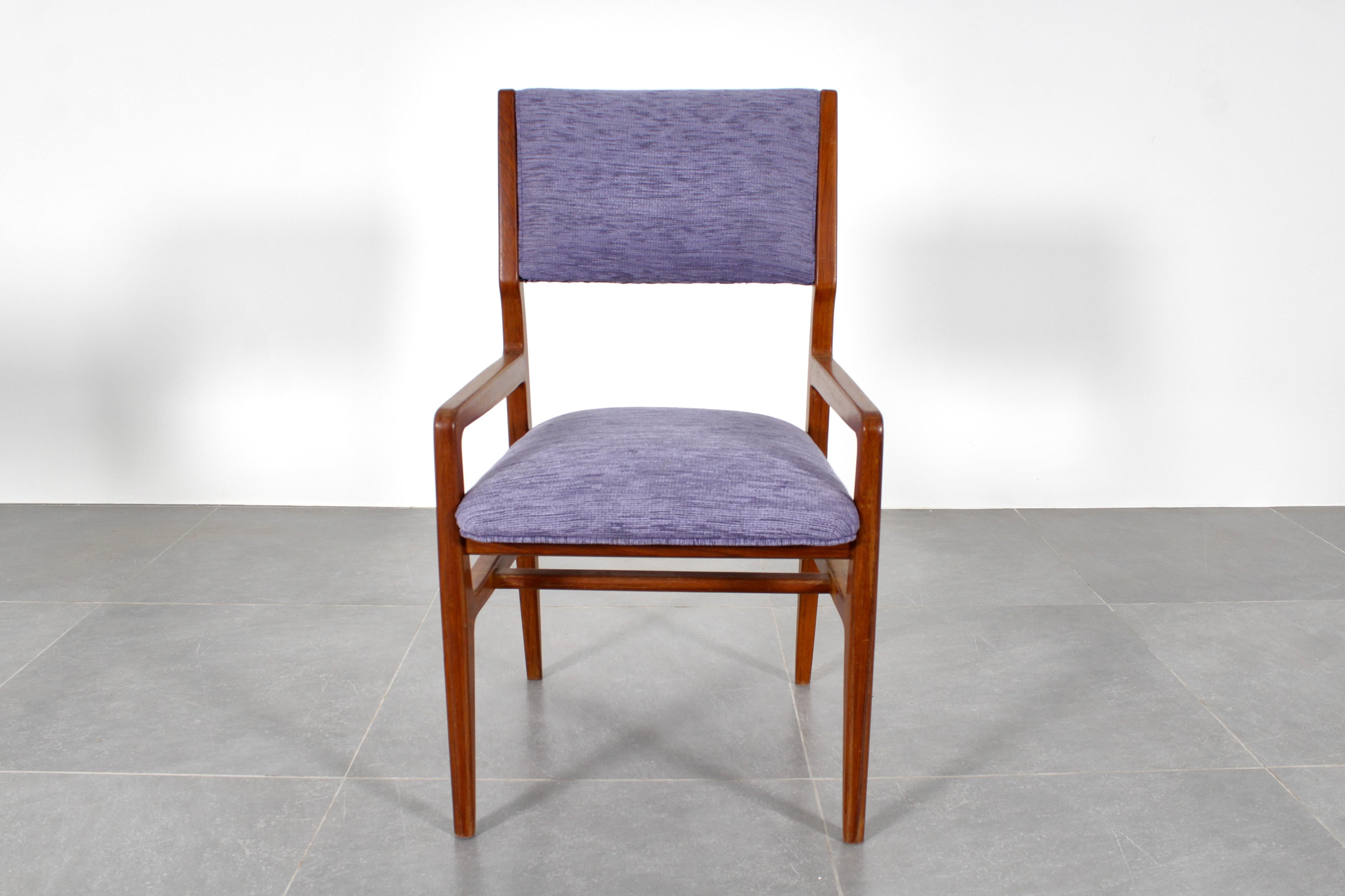 Sedia di metà secolo mod. 111 di Giò Ponti per Cassina set di 4 sedie in legno 1950 Italia in vendita 4