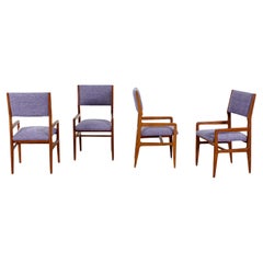Mid-Century mod. 111 by Giò Ponti for Cassina set of 4 Wooden Chairs 1950s Italy