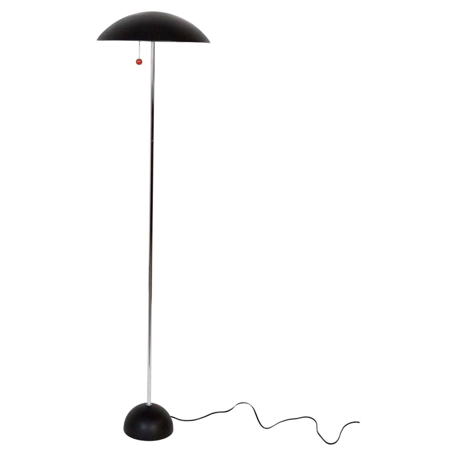 Mid Century Mod Black Dome Floor Lamp For Sale