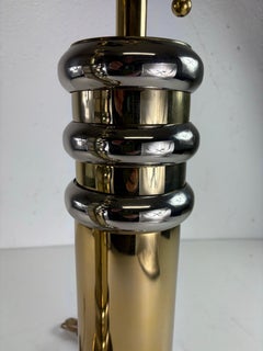 Mid-century mod. Chrome and brass table lamps/a pair