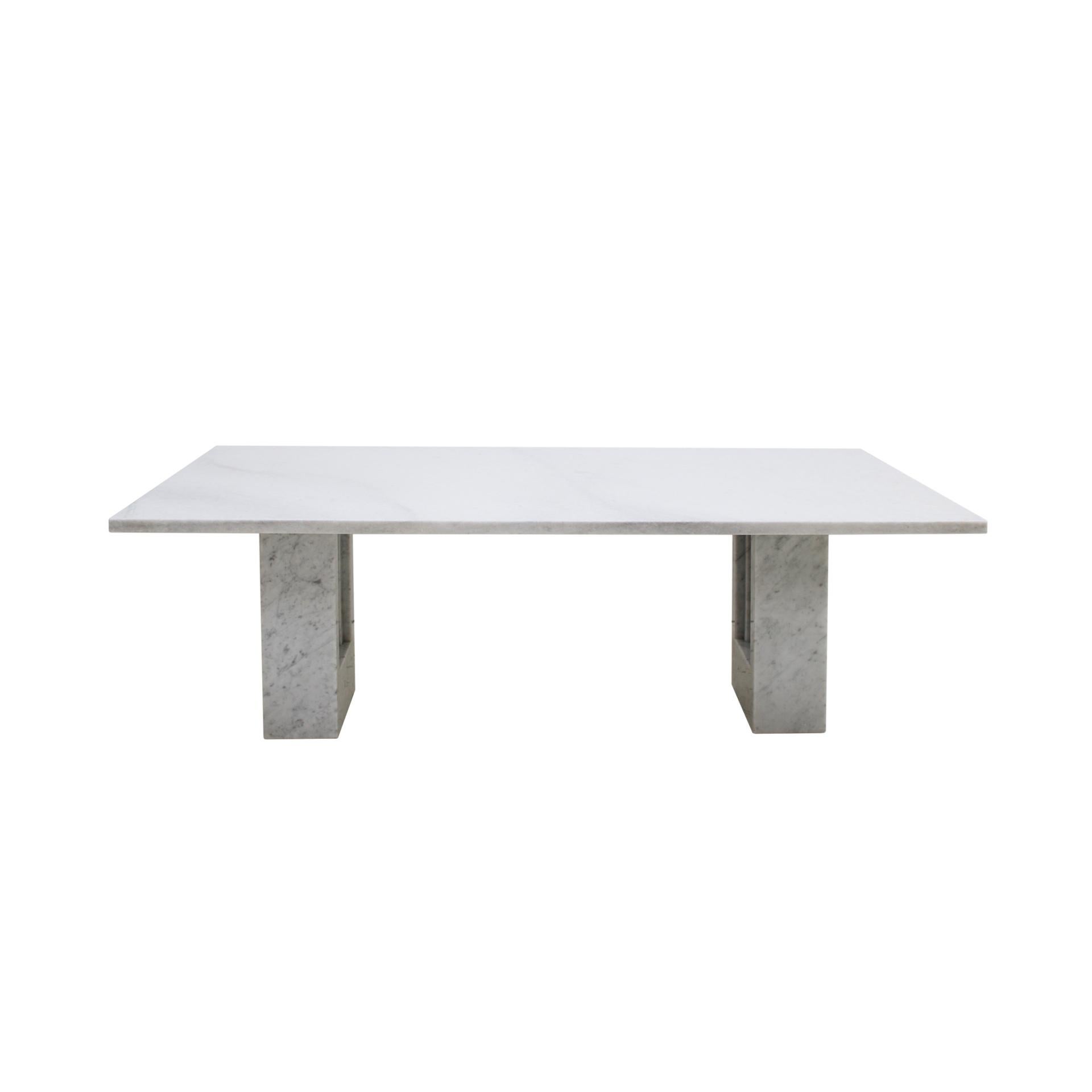 Mid-Century Modern Mid-Century Mod Delfi White Marble Dining Table by Carlo Scarpa & Marcel Breuer For Sale