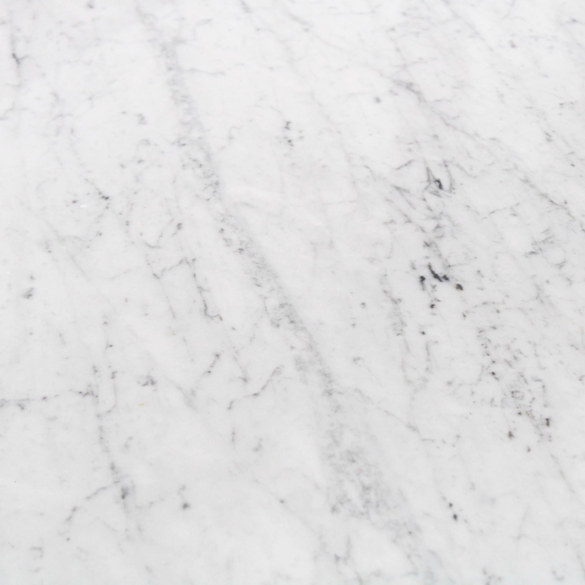 Carrara Marble Mid Century Mod Delfi Dining Table Designed by Carlo Scarpa & Marcel Breuer