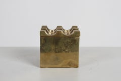 Mid-Century Mod Op-Art Brass Cube Ashtray Ultima by Ljungberg & Backström Sweden