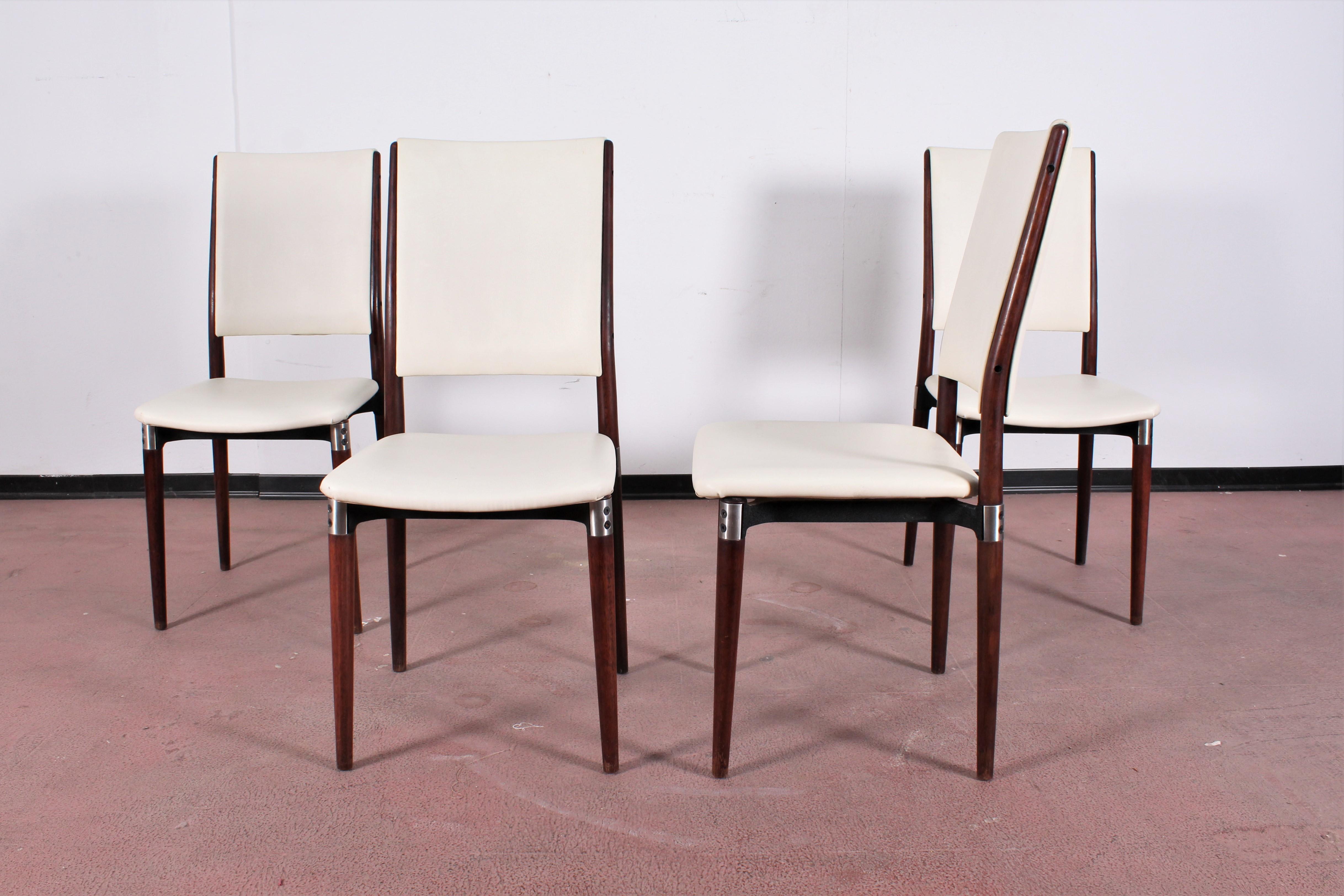 Midcentury Mod S81 by E. Gerli for Tecno Wood Metal and Skai Leather Italy 60s 3