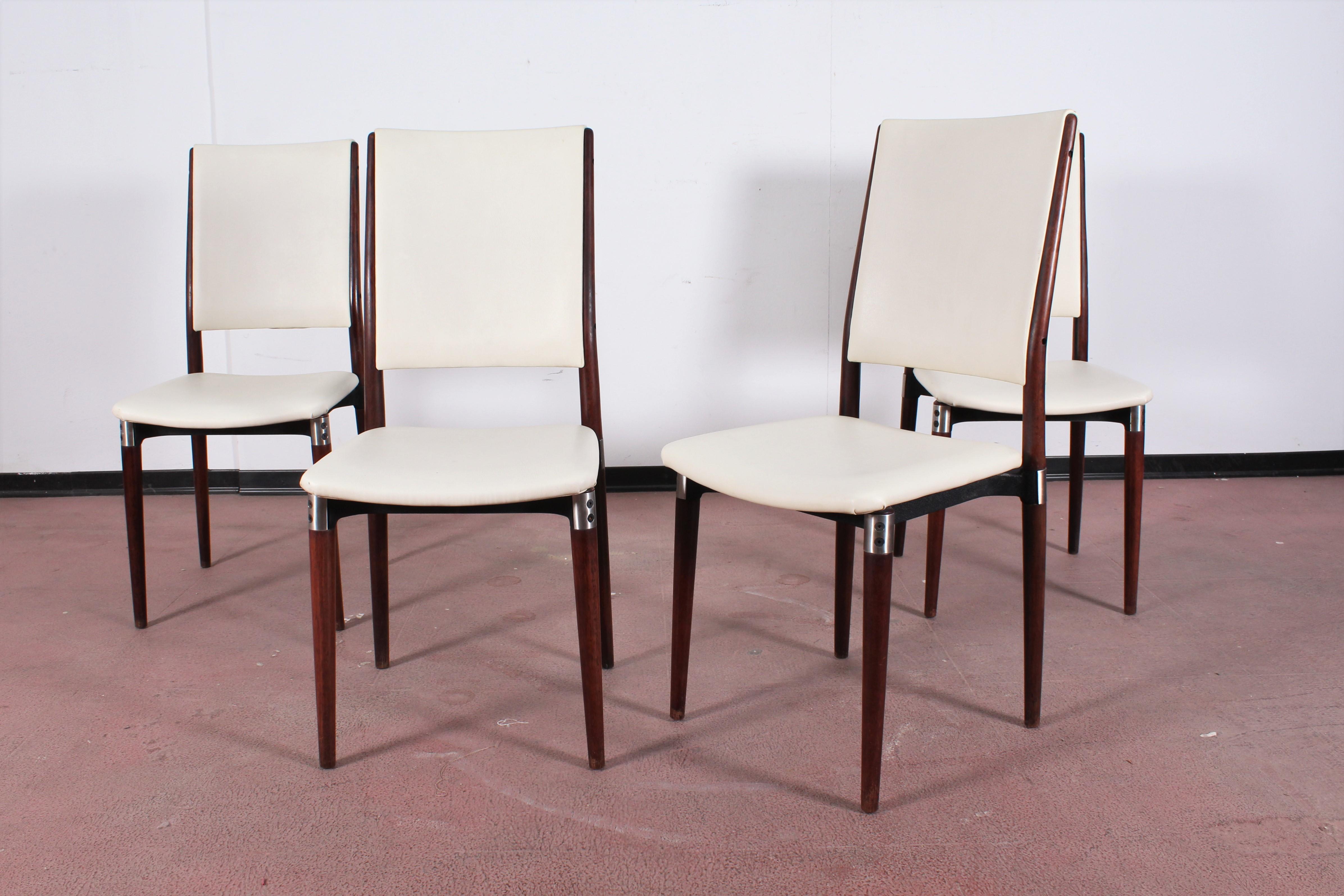 Midcentury Mod S81 by E. Gerli for Tecno Wood Metal and Skai Leather Italy 60s 4