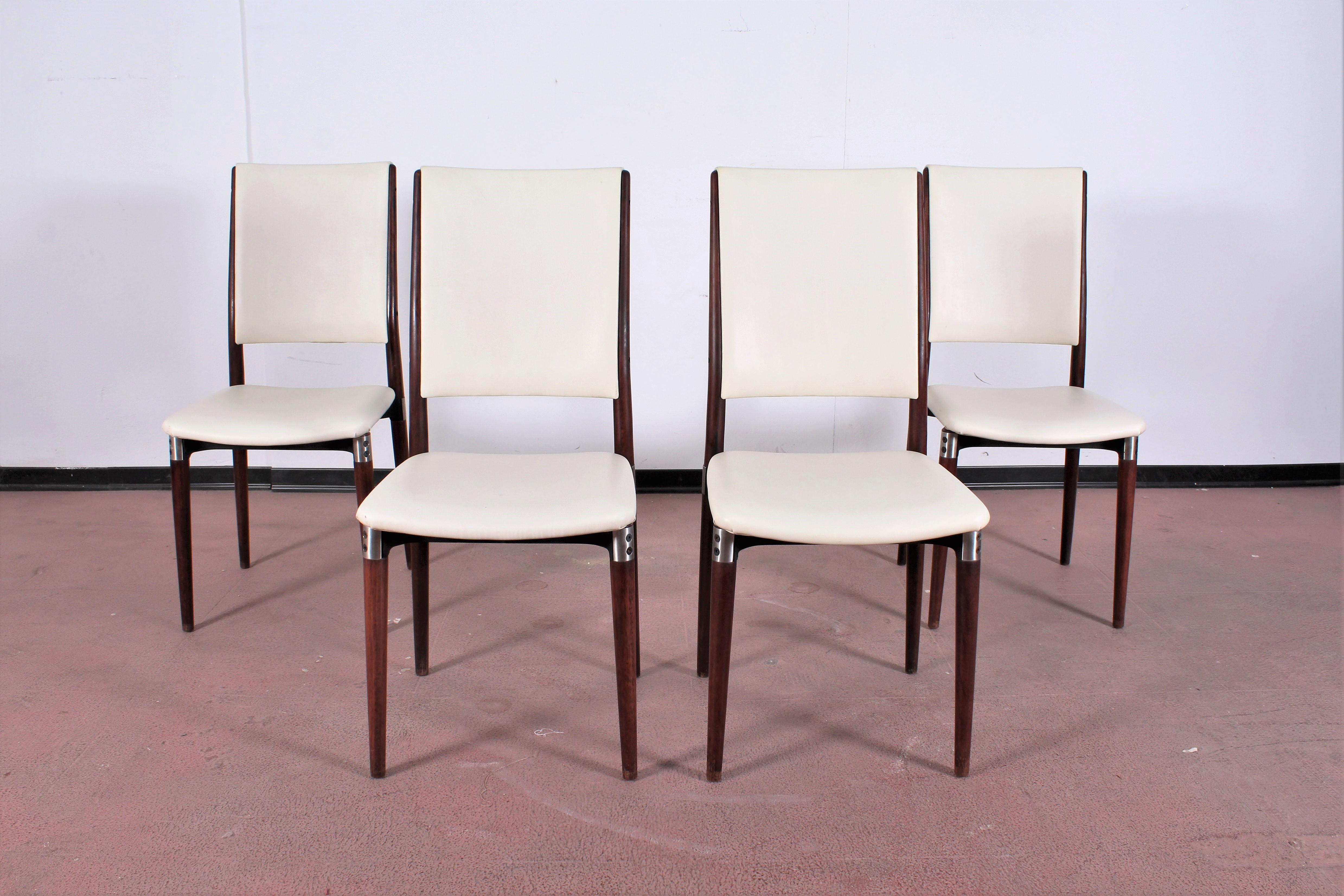 Italian Midcentury Mod S81 by E. Gerli for Tecno Wood Metal and Skai Leather Italy 60s