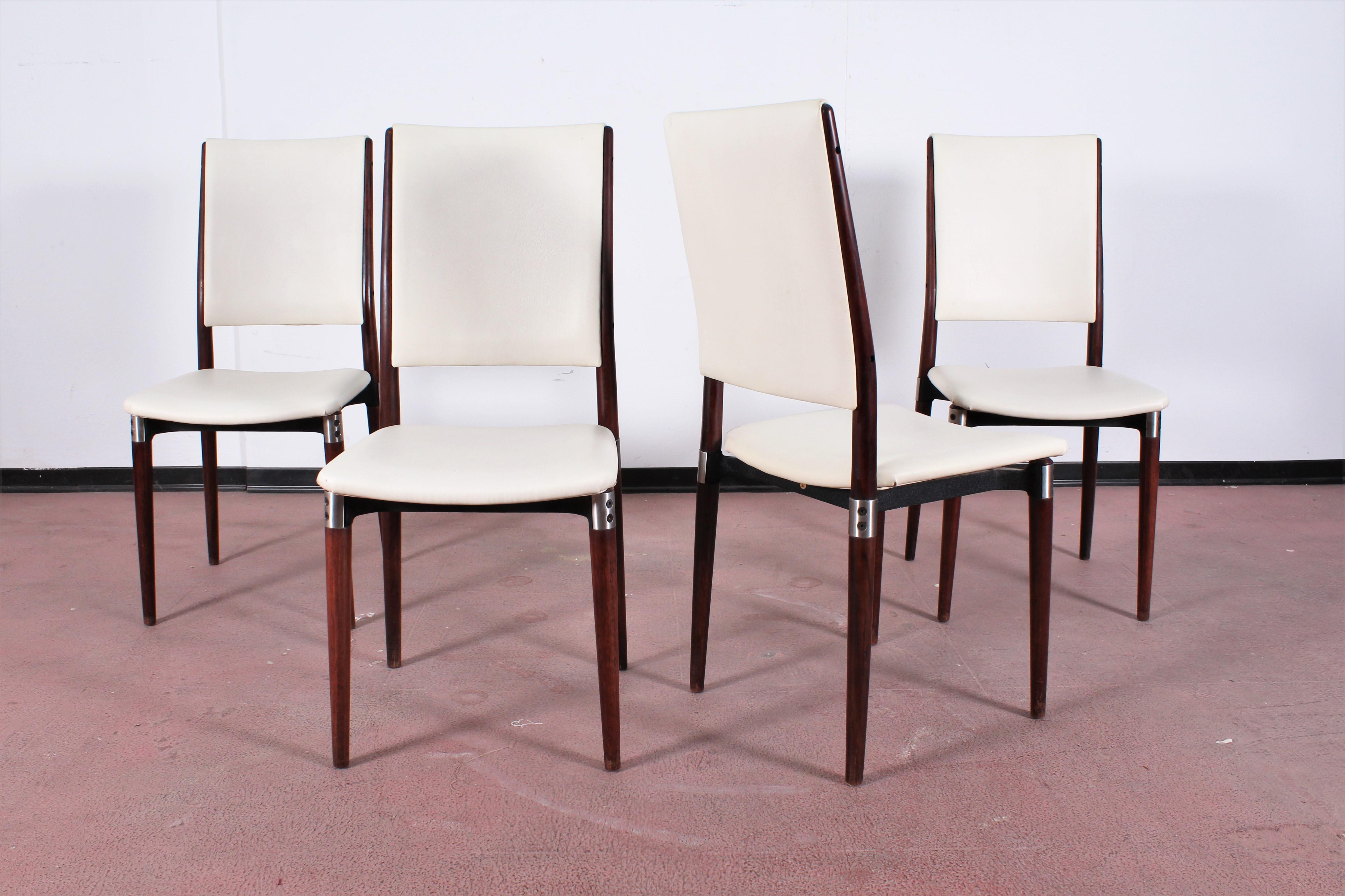 Mid-20th Century Midcentury Mod S81 by E. Gerli for Tecno Wood Metal and Skai Leather Italy 60s