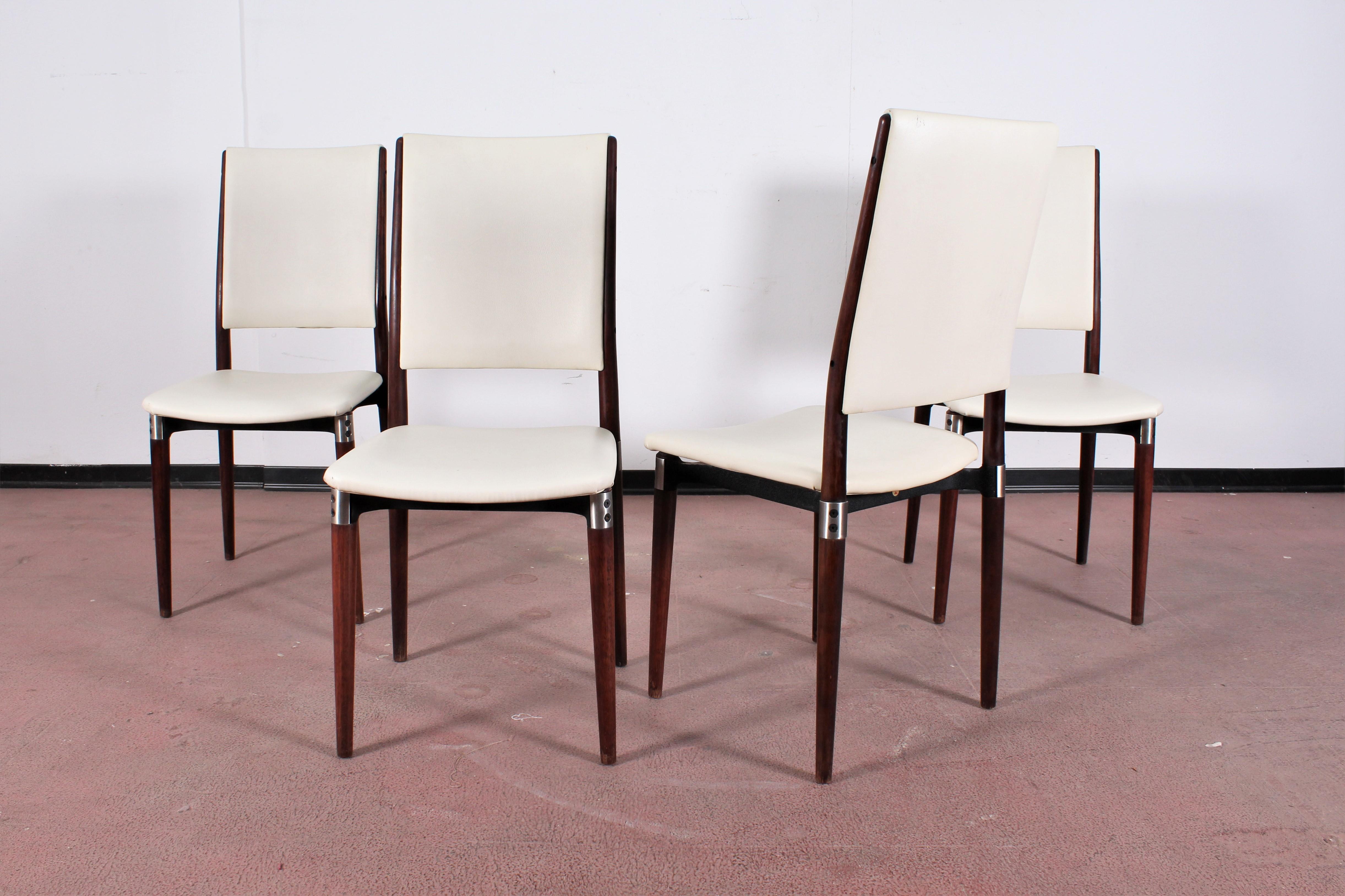 Midcentury Mod S81 by E. Gerli for Tecno Wood Metal and Skai Leather Italy 60s 2