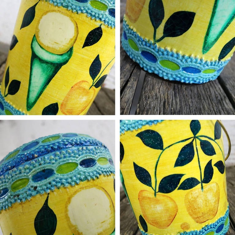 MidCentury Modern Styrofoam Ice Bucket Aldo Londi Style Rimini Blue