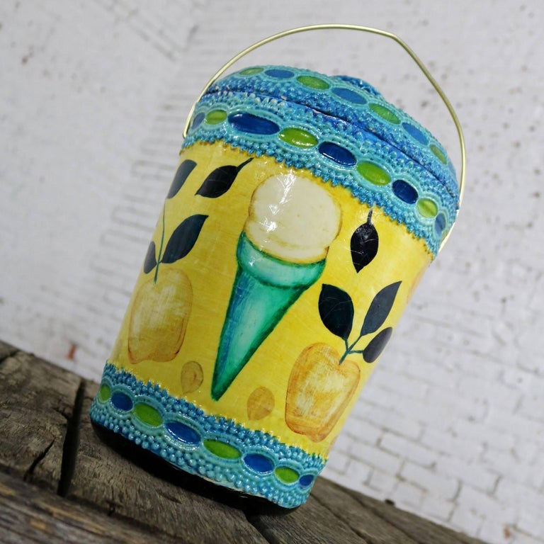 MidCentury Modern Styrofoam Ice Bucket Aldo Londi Style Rimini Blue