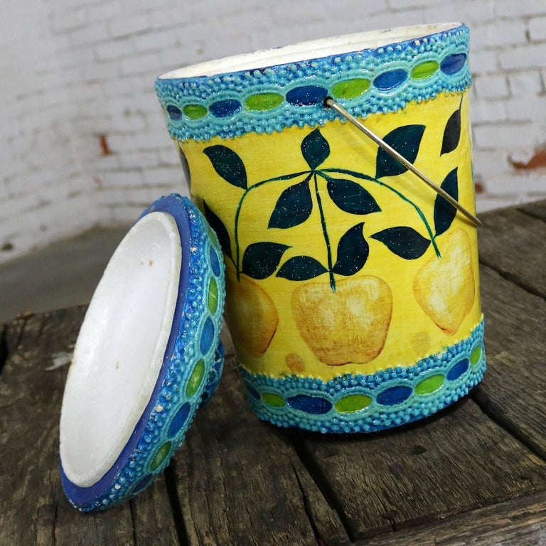 MidCentury Modern Styrofoam Ice Bucket Aldo Londi Style Rimini Blue