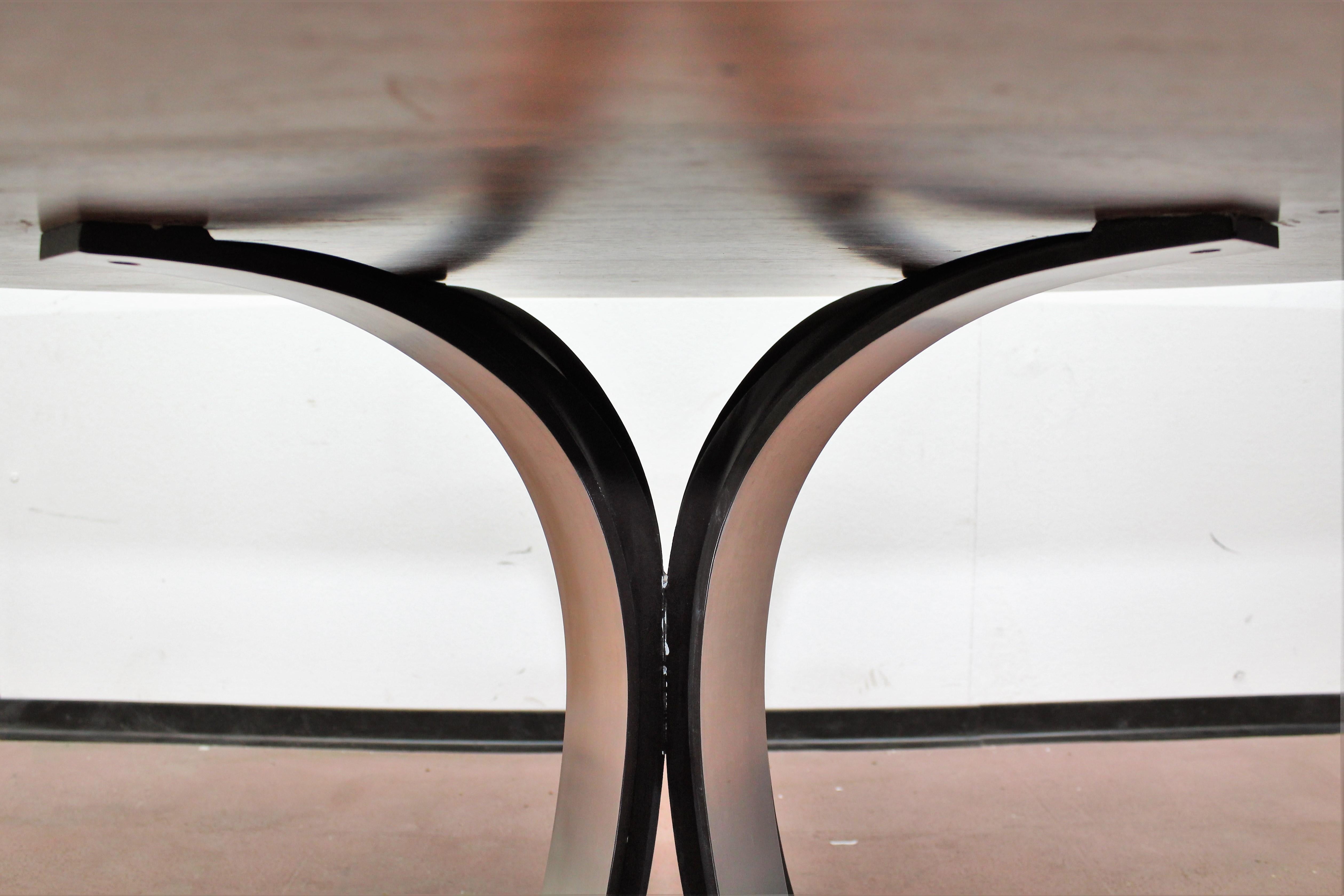Mid-20th Century Midcentury Mod T69, Borsani for Tecno Wood and Metal Circular Table, Italy 1960s