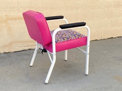 Midcentury ModeCraft Salon Chair, Refinished in Pink and White