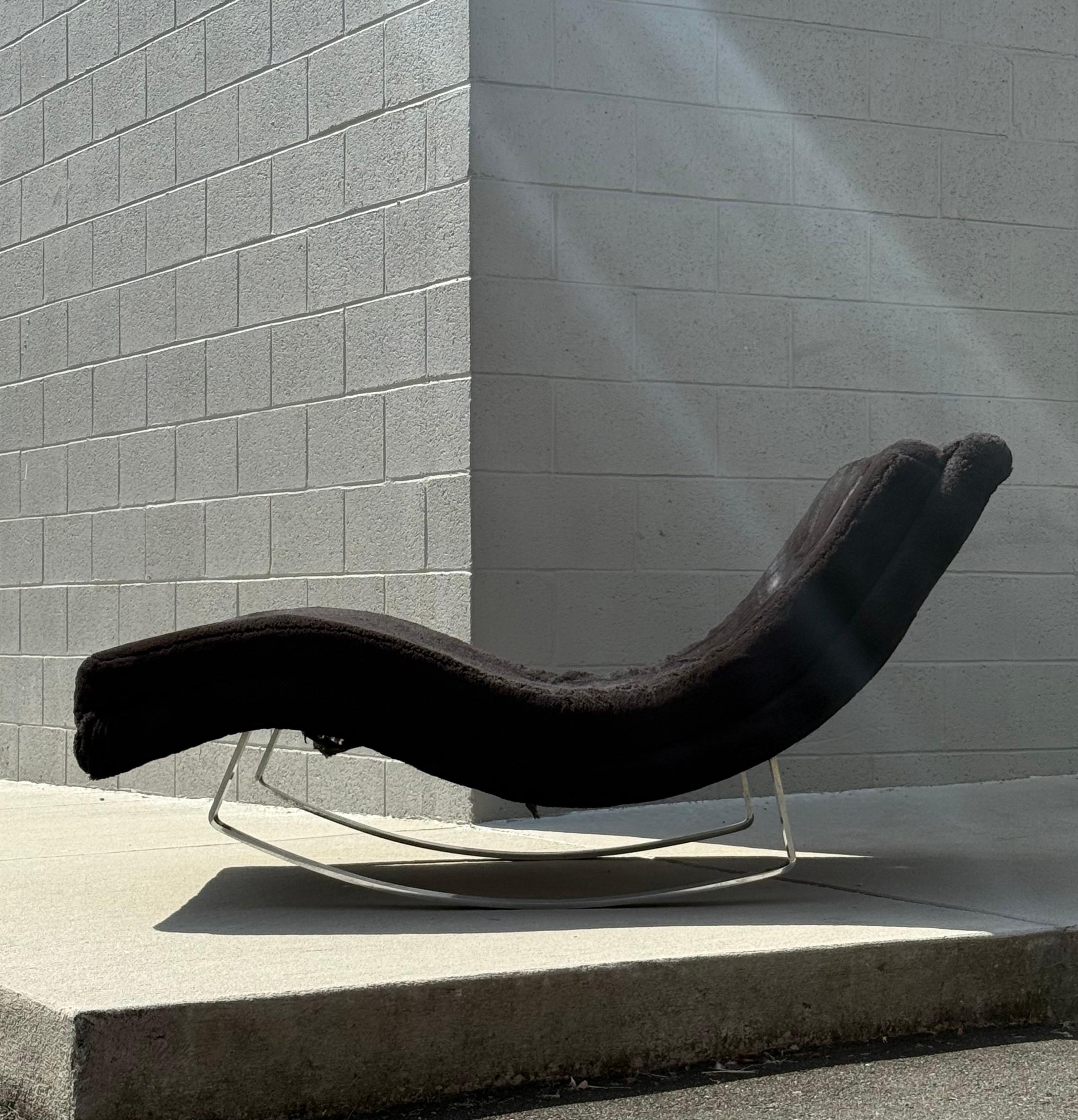 Chaise Wave mecedora de mediados de siglo, modelo 1264, de Adrian Pearsall Moderno de mediados de siglo en venta