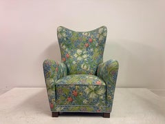 Mid Century Model 1672 Danish Armchair by Fritz Hansen in William Morris Fabric