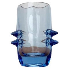 Vase en verre bleu Modèle 20064 de Vladislav Urban, années 1960