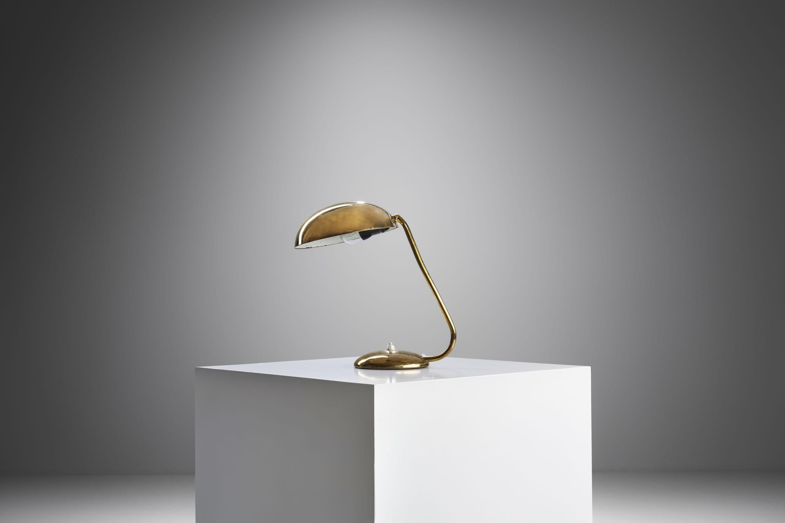 Scandinavian Modern Mid-Century Model “2433” Brass Desk Lamp by Valinte Oy, Finland, 1950s For Sale