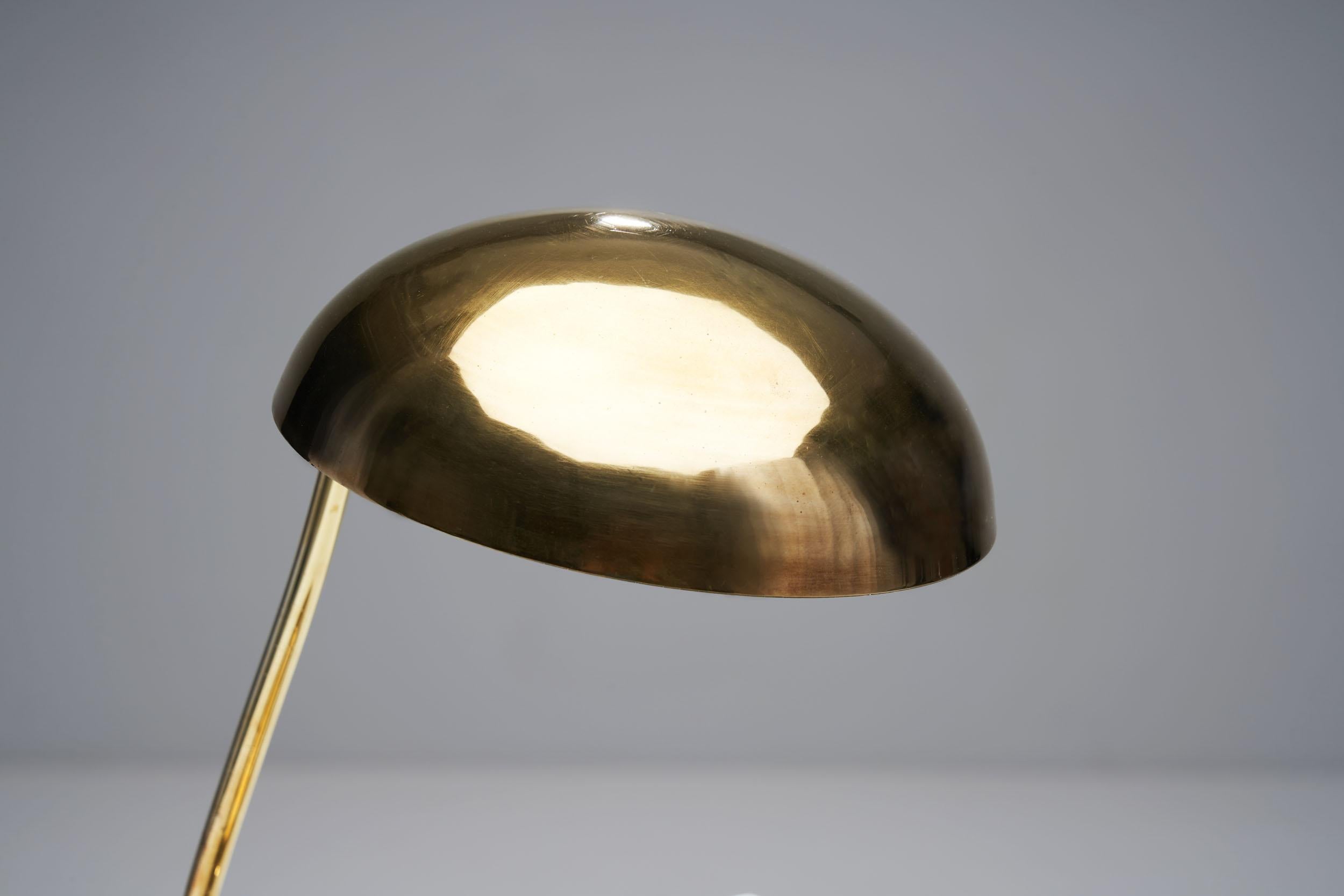 20th Century Mid-Century Model “2433” Brass Desk Lamp by Valinte Oy, Finland, 1950s For Sale