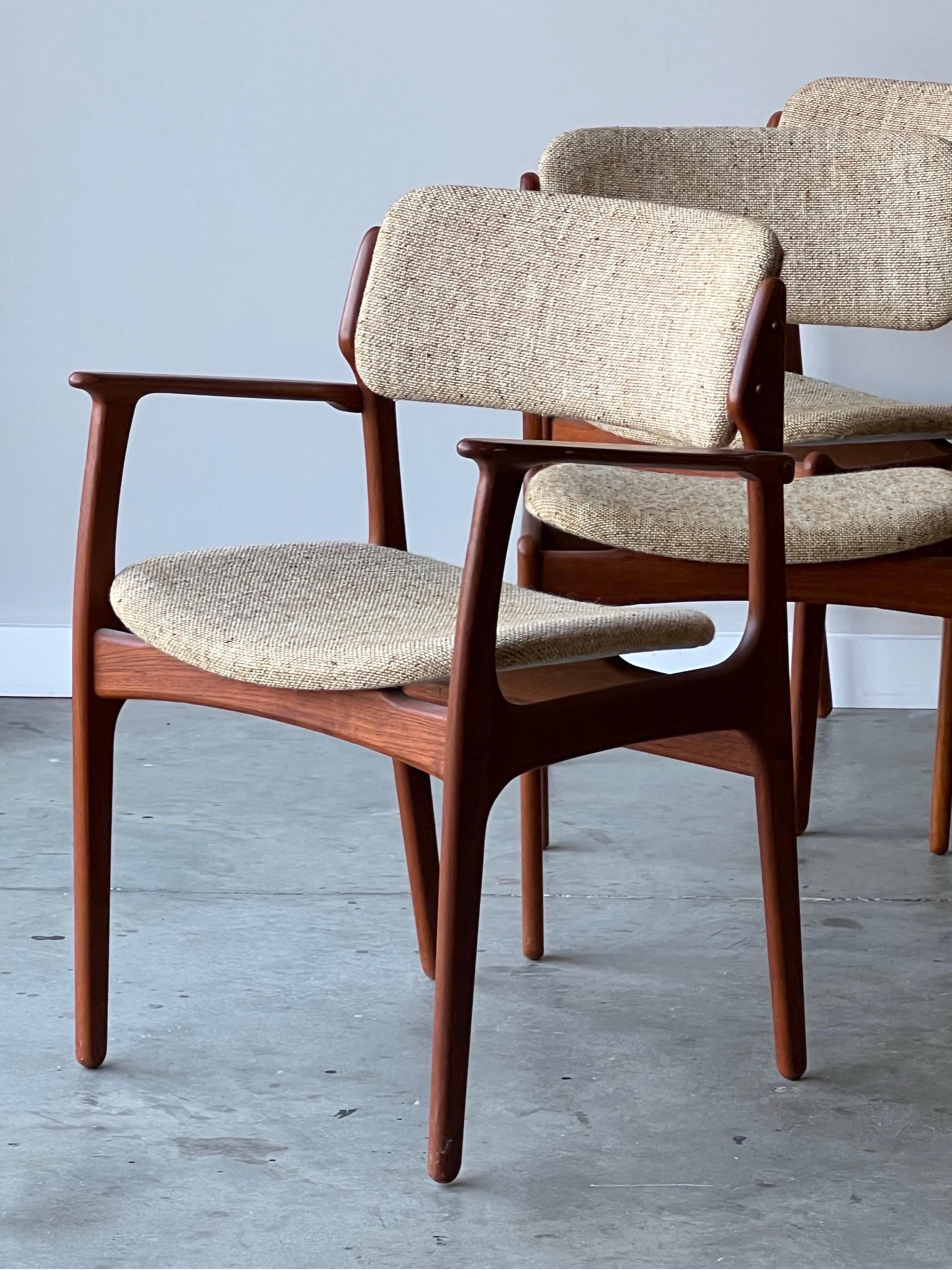 Danish Mid-Century Model 49 Dining Chairs by Erik Buch