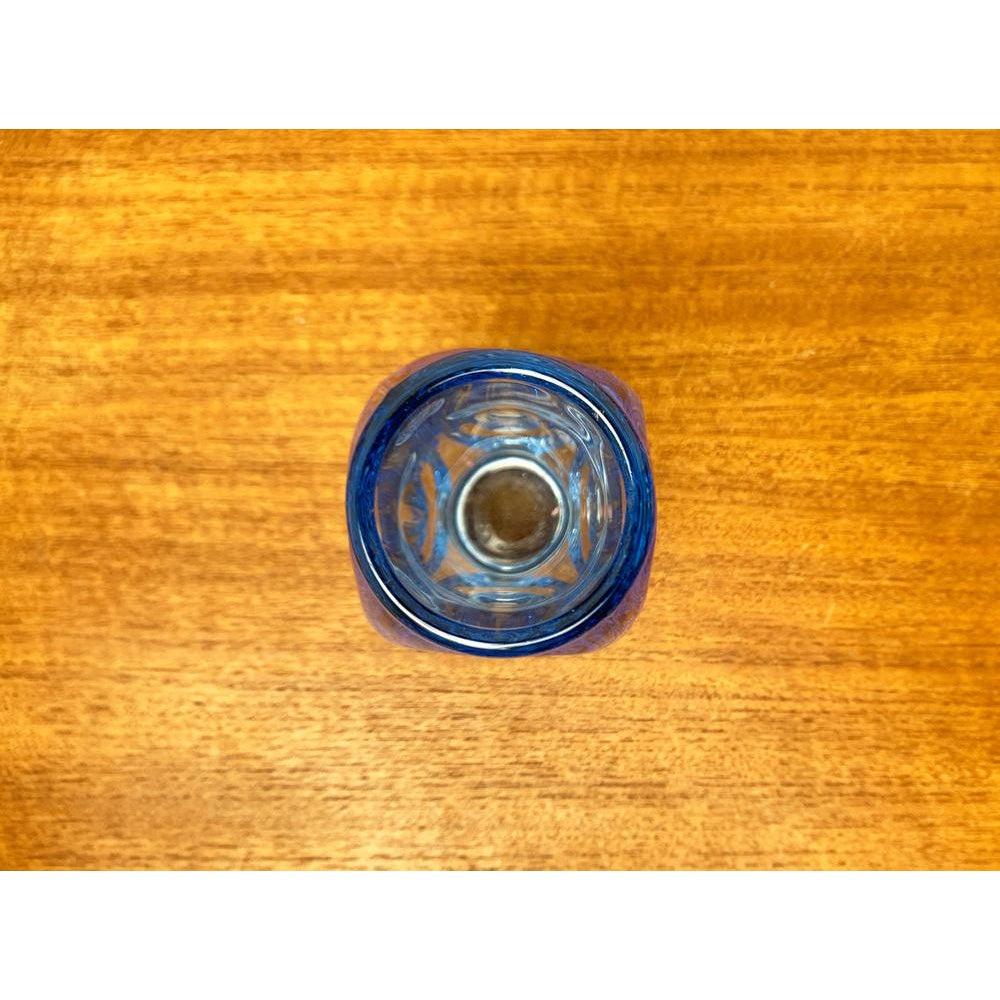 Mid-Century Model 914 Blue Glass Vase by Rudolf Schröter for Rosice, 1950s For Sale 2