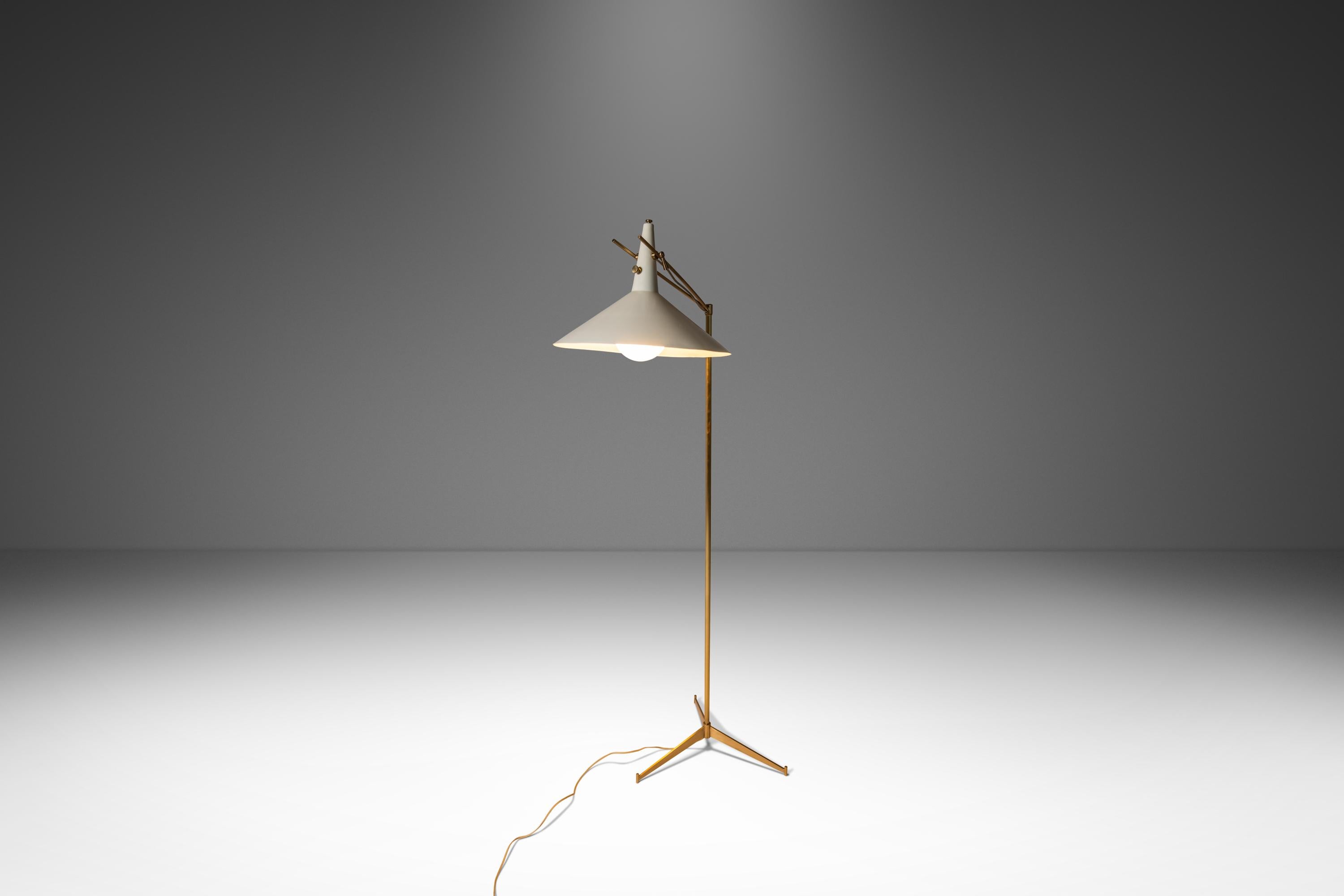 Metal Mid-Century Model E-11 Floor Lamp by Paul McCobb for Directional, USA, c. 1950's For Sale