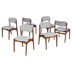 Mid-Century Model No. 49 Esszimmerstühle von Erik Buch - Sechser-Set