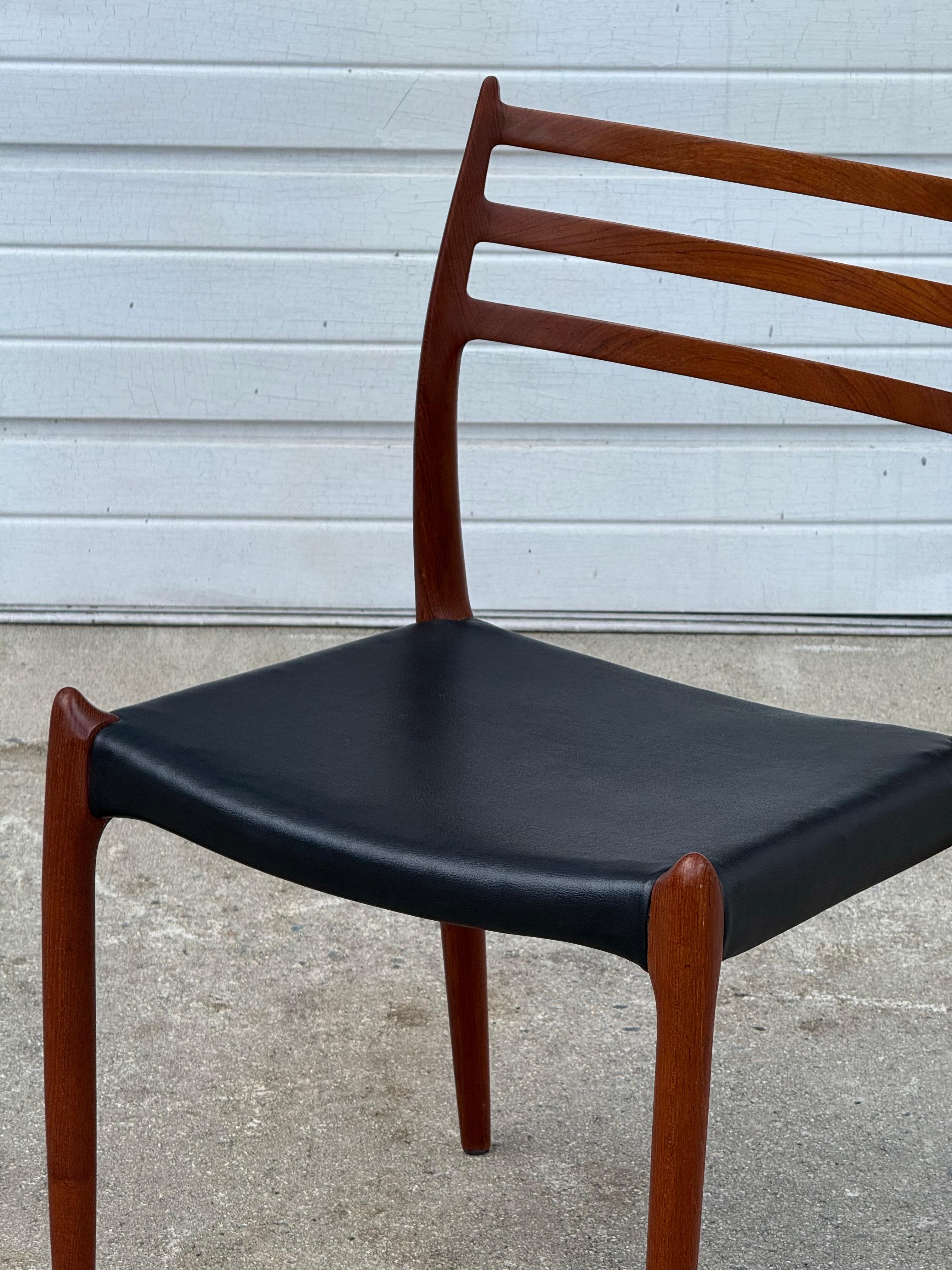 Sedia Model No. 78 di Niels Moller, metà del secolo scorso - Singola in vendita 3