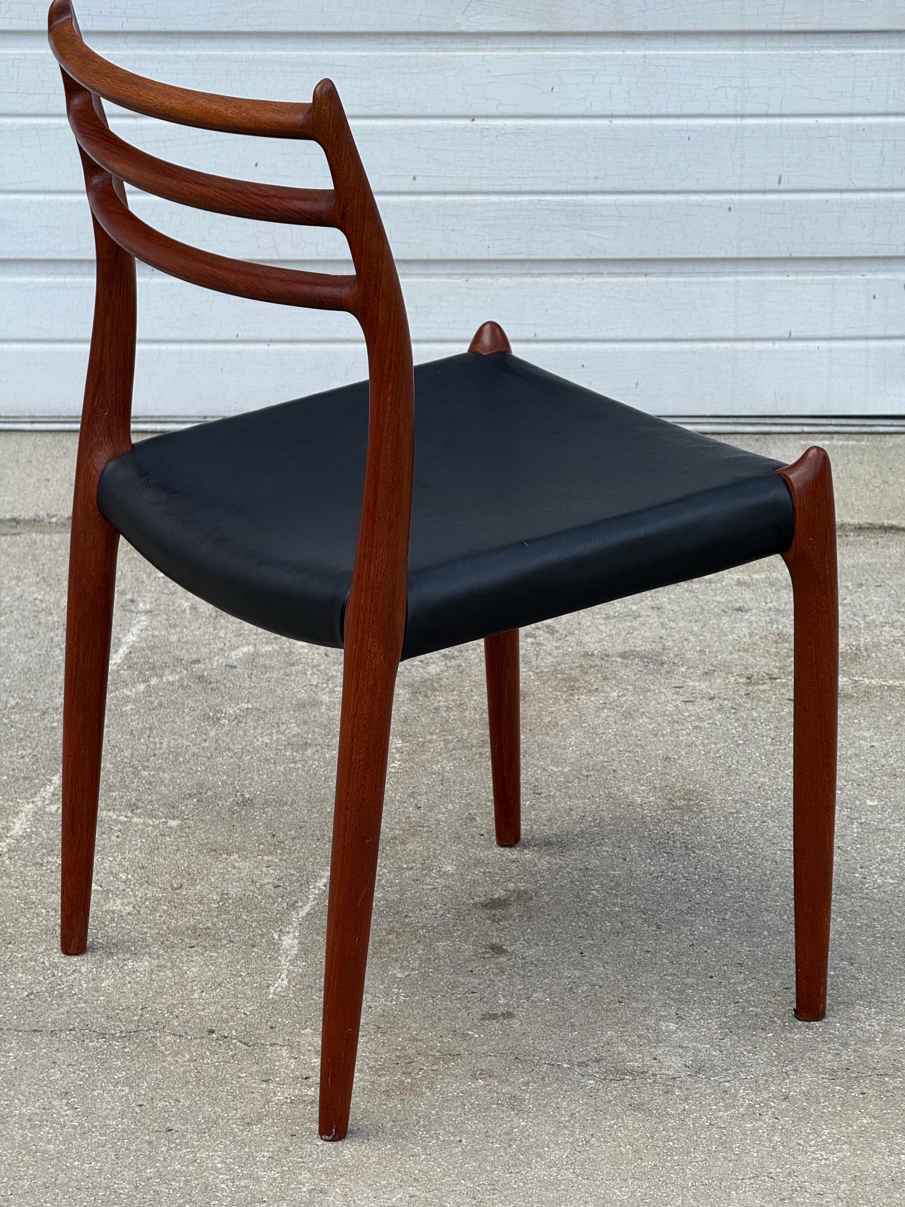 Mid-Century moderno Sedia Model No. 78 di Niels Moller, metà del secolo scorso - Singola in vendita