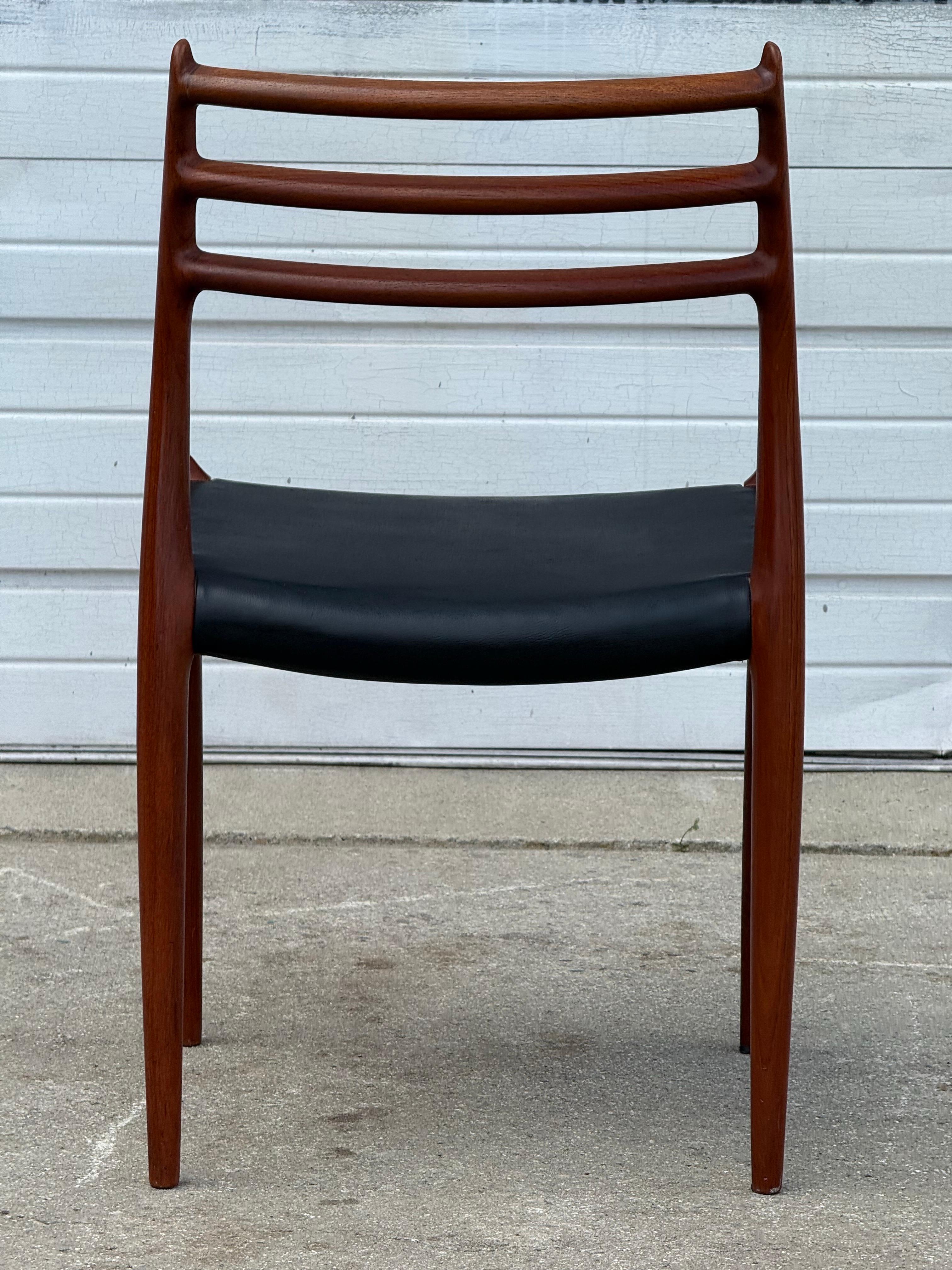 Sedia Model No. 78 di Niels Moller, metà del secolo scorso - Singola in vendita 2