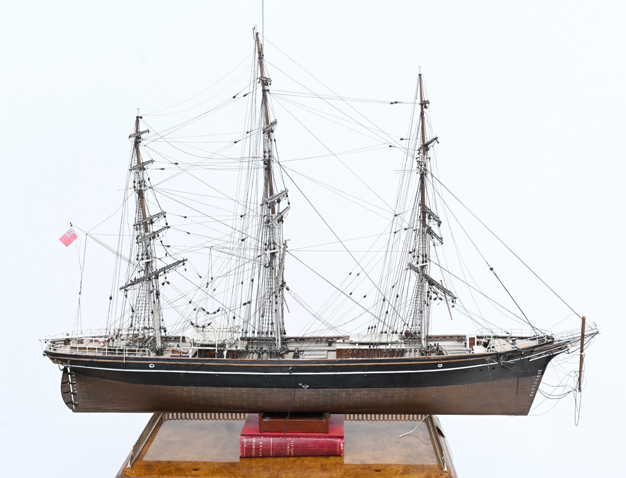 Fabulous scale model of a Clipper boat
This piece is Mid Century and the workmanship is very detailed
This is a scale and true model of the famous Cutty Sark
The Cutty Sark was a famous tea clipper and can be still viewed in Greewich, London