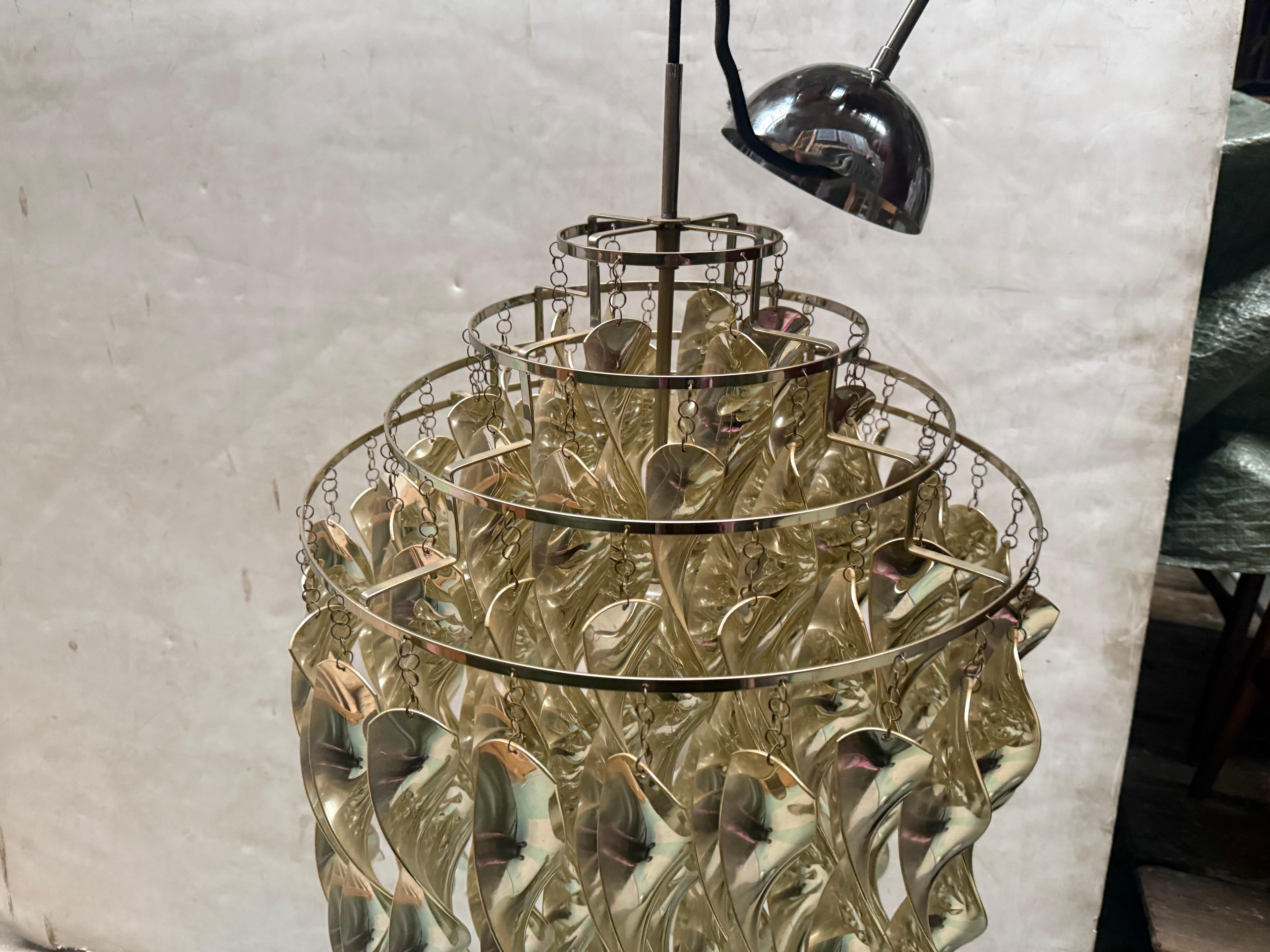 Mid-Century moderno Mid-Century Model SP1 Spiral silver Ceiling Lamp by Verner Panton, 1970´s in vendita