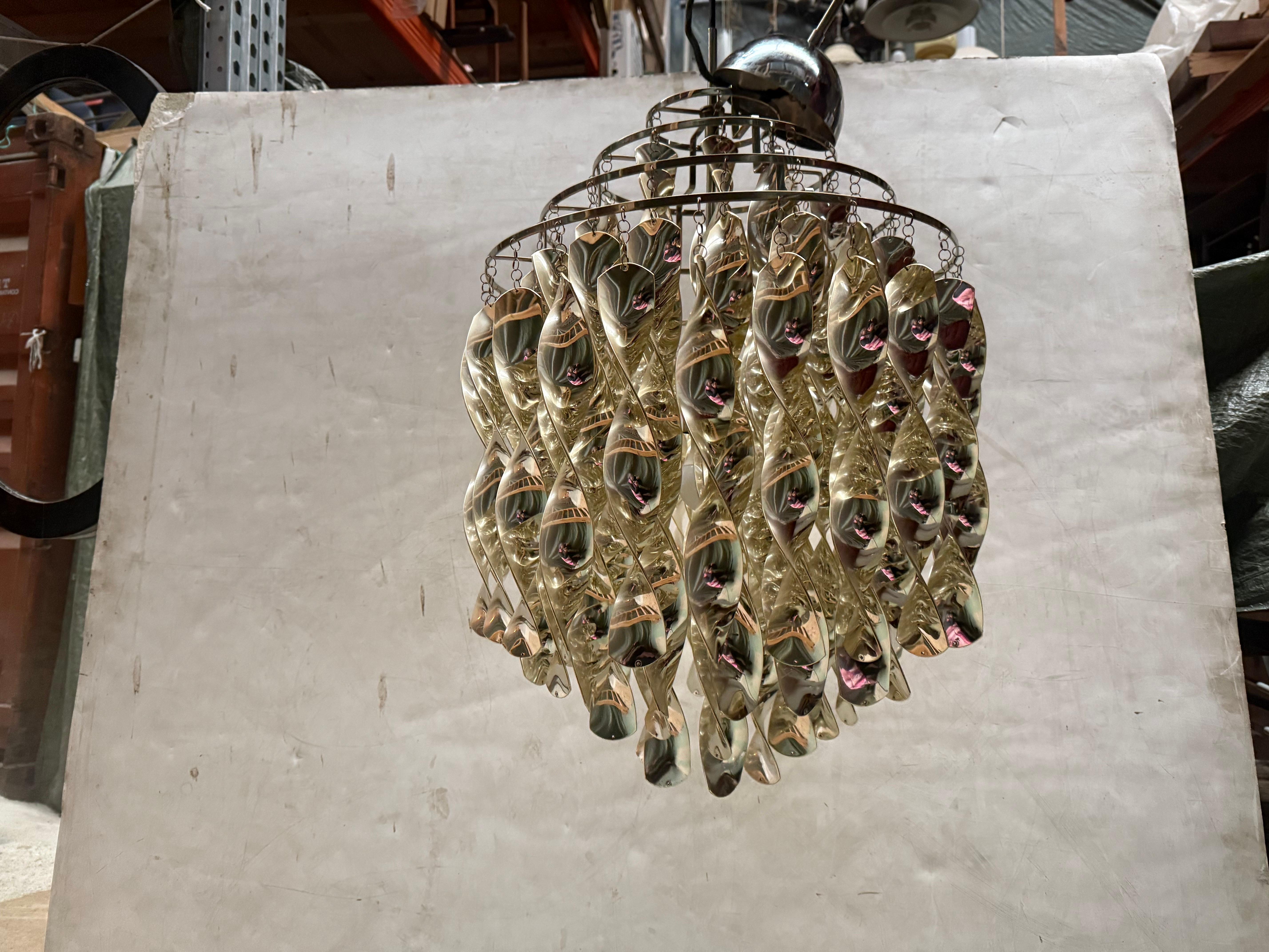 Mid-Century Model SP1 Spiral silver Ceiling Lamp by Verner Panton, 1970´s In condizioni buone in vendita a Copenhagen, DK