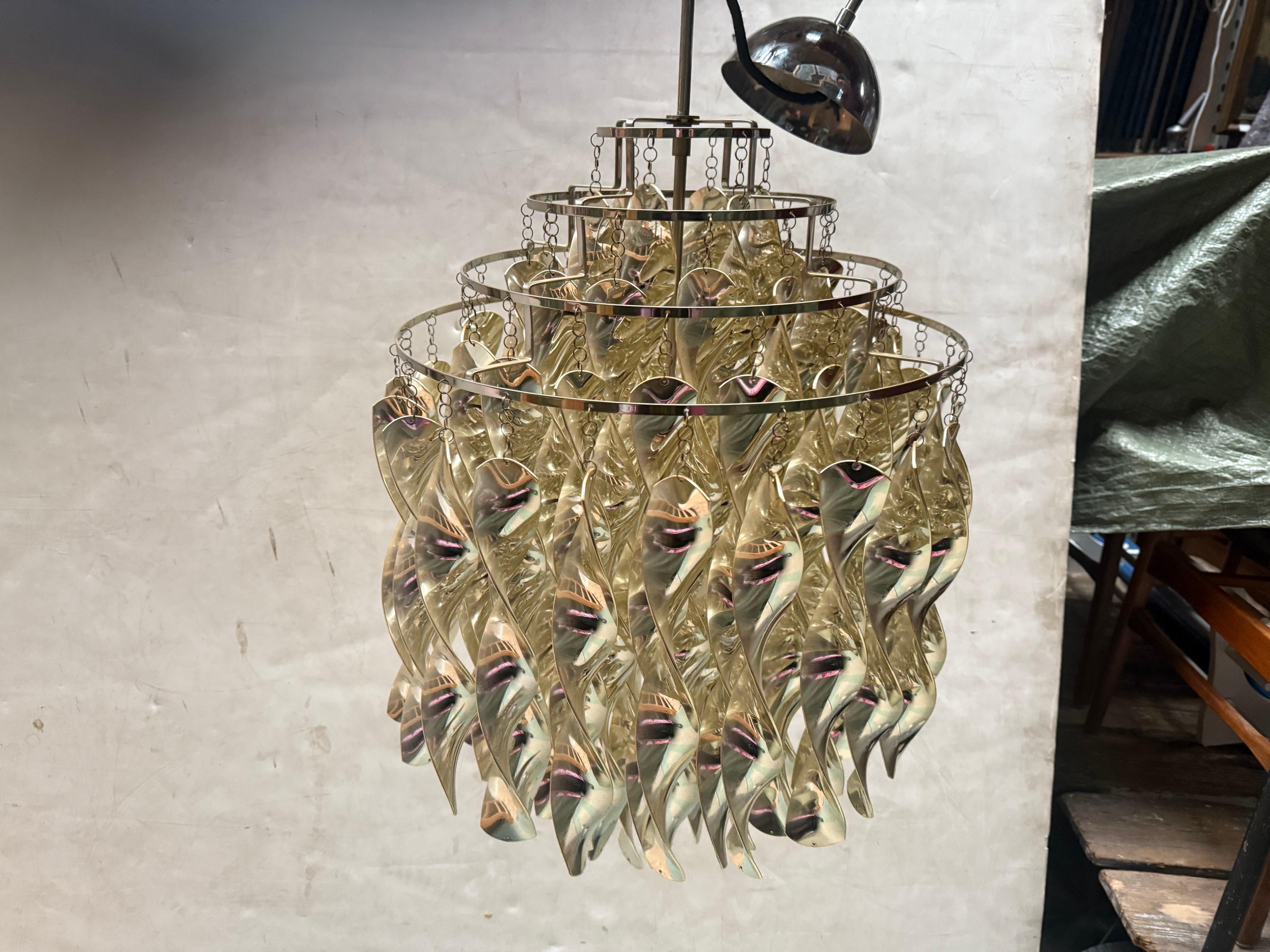 Fine XX secolo Mid-Century Model SP1 Spiral silver Ceiling Lamp by Verner Panton, 1970´s in vendita