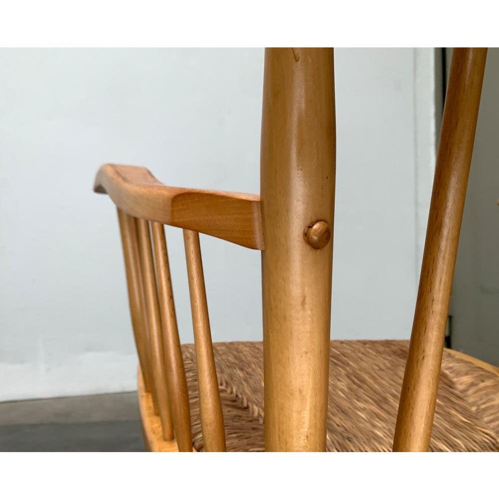 20ième siècle Fauteuil à bascule en hêtre modèle WK-S 7 du milieu du siècle par Arno Lambrecht, années 1950 en vente