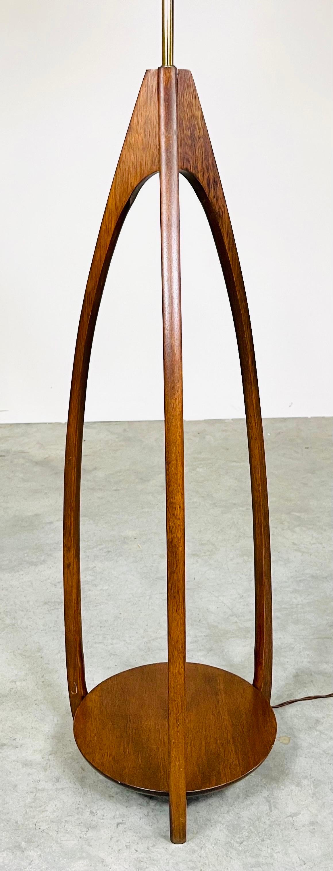 Mid-Century Modern Mid Century Modeline Sculptural Walnut Floor Lamp After Adrian Pearsall 