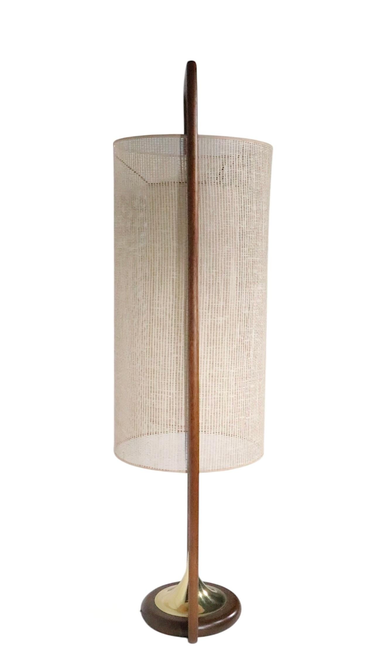 Brass Mid Century Modeline Table Lamp Designed by Arthur Jacobs c 1950's For Sale