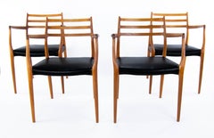 Mid-Century Moden Niels O. Møller Model 62 Dining Chairs, Denmark 1962