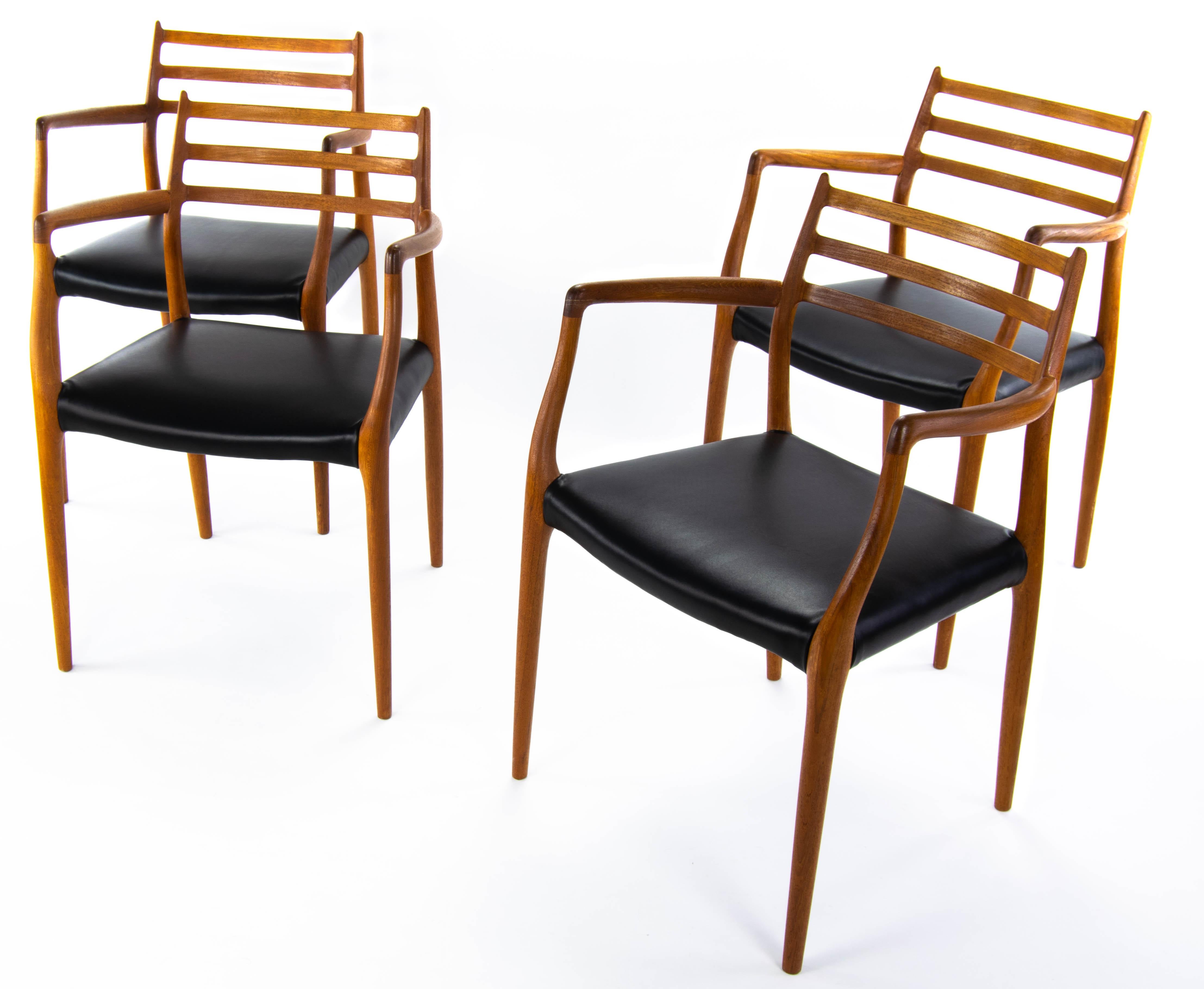Scandinavian Modern Mid-Century Moden Niels O. Møller Model 62 Dining Chairs, Denmark 1962